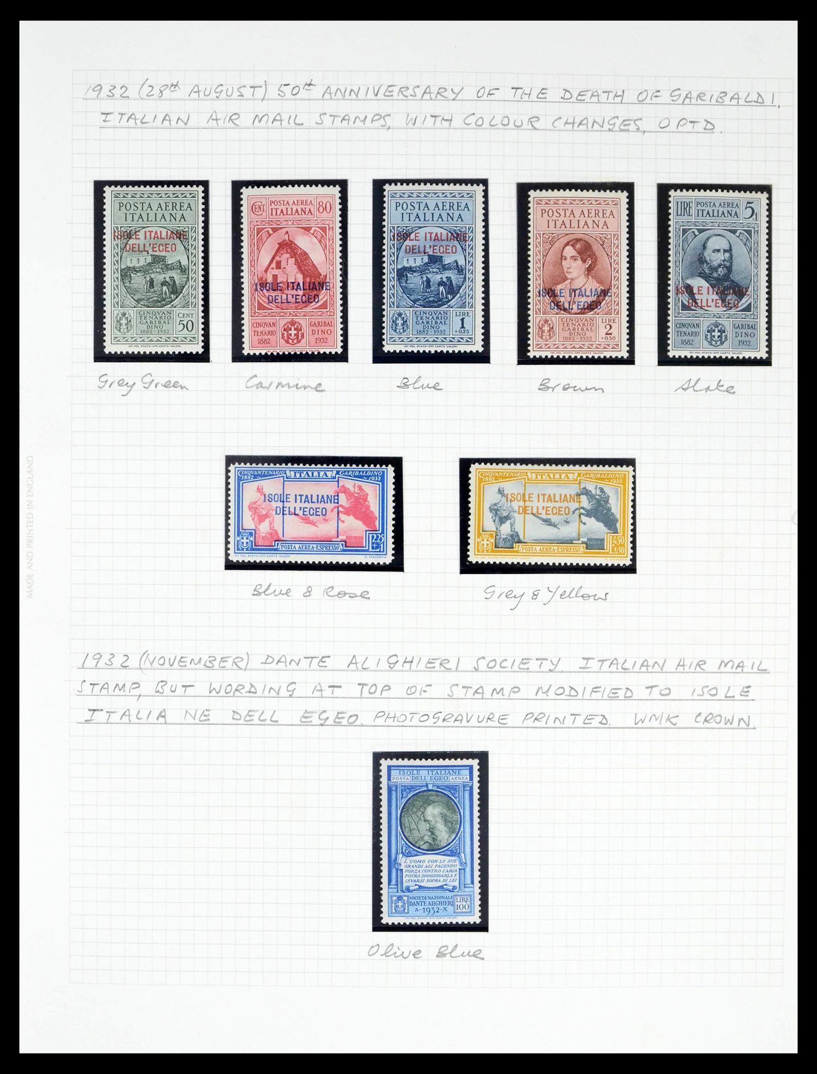 39064 0021 - Postzegelverzameling 39064 Italiaanse Egeïsche eilanden compleet 1912