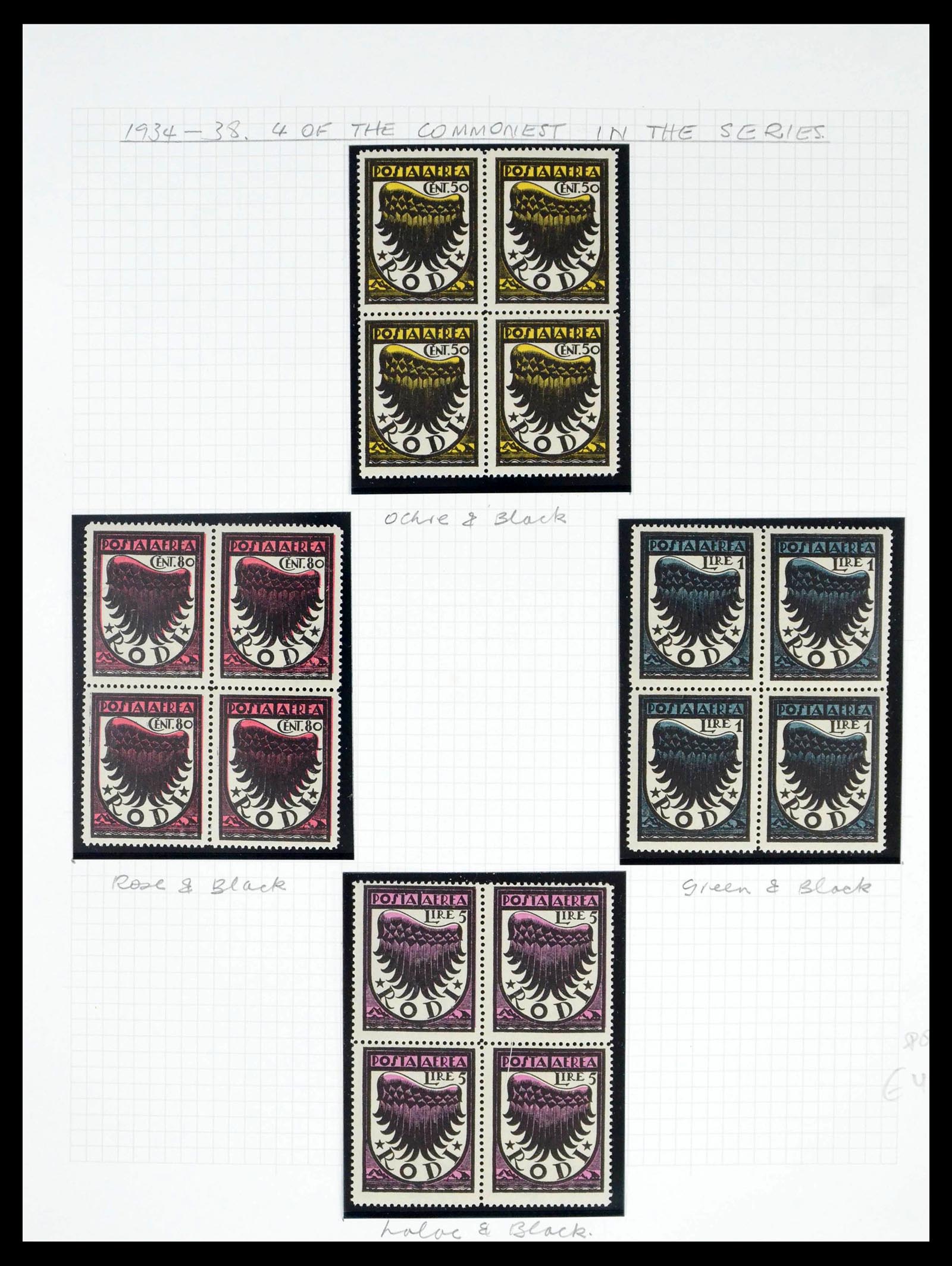 39064 0024 - Postzegelverzameling 39064 Italiaanse Egeïsche eilanden compleet 1912