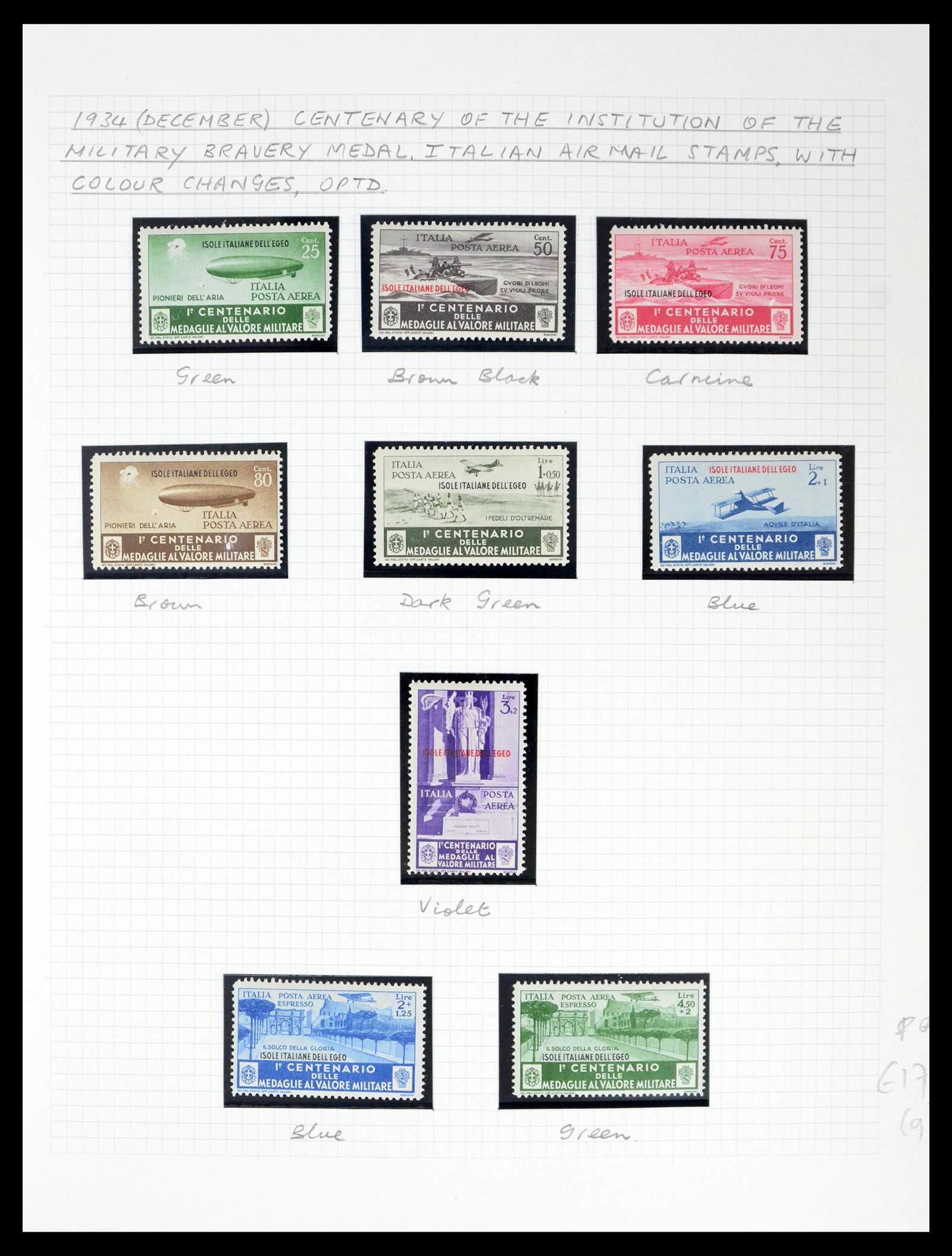 39064 0025 - Postzegelverzameling 39064 Italiaanse Egeïsche eilanden compleet 1912