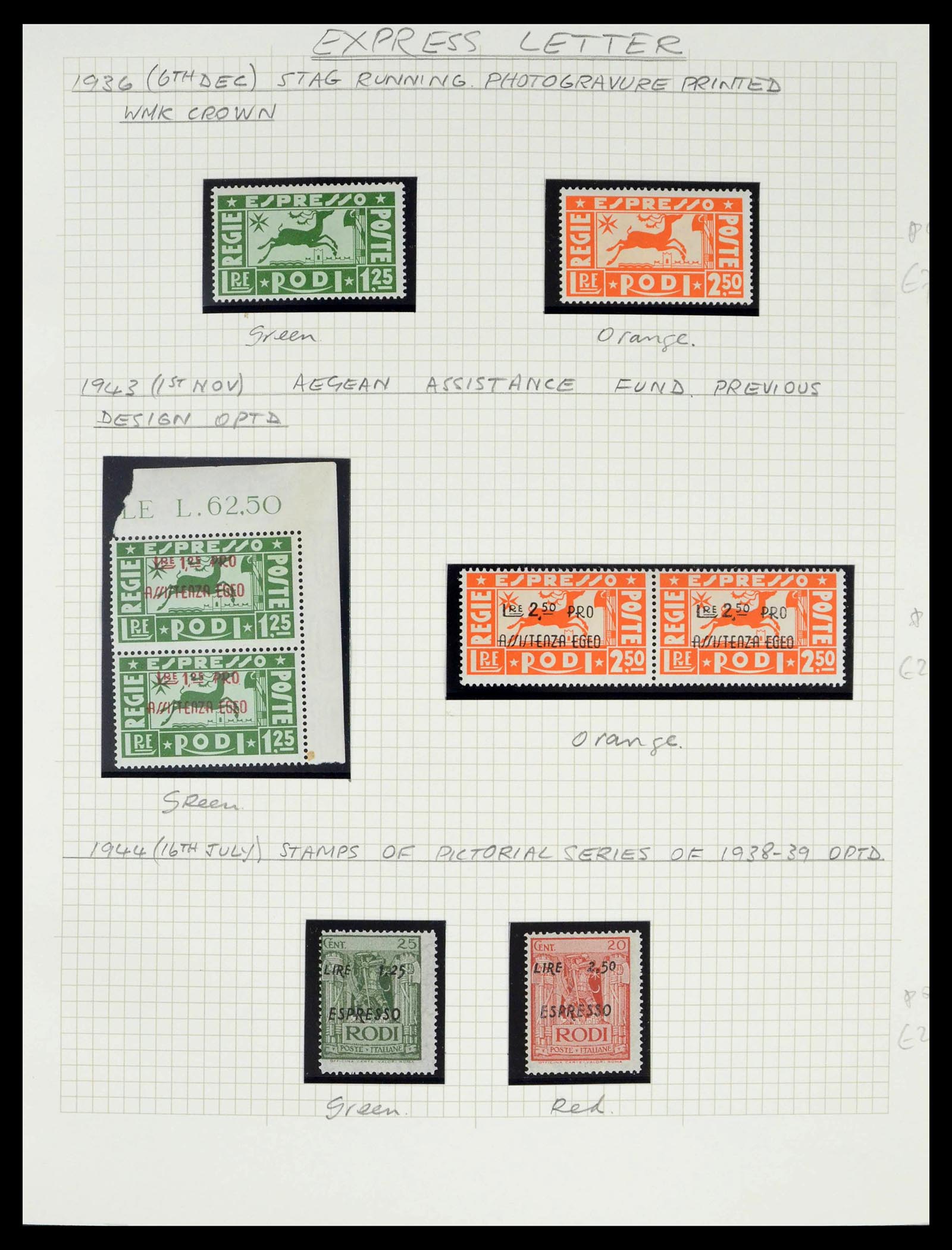 39064 0028 - Postzegelverzameling 39064 Italiaanse Egeïsche eilanden compleet 1912