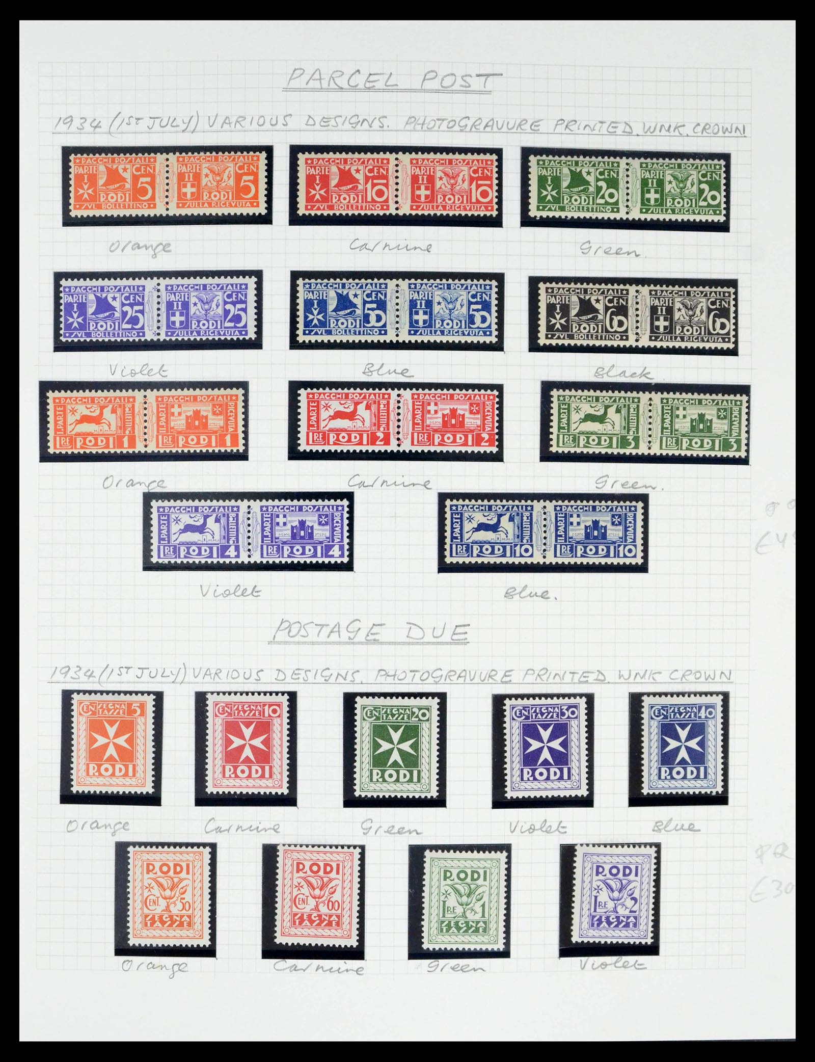 39064 0029 - Postzegelverzameling 39064 Italiaanse Egeïsche eilanden compleet 1912