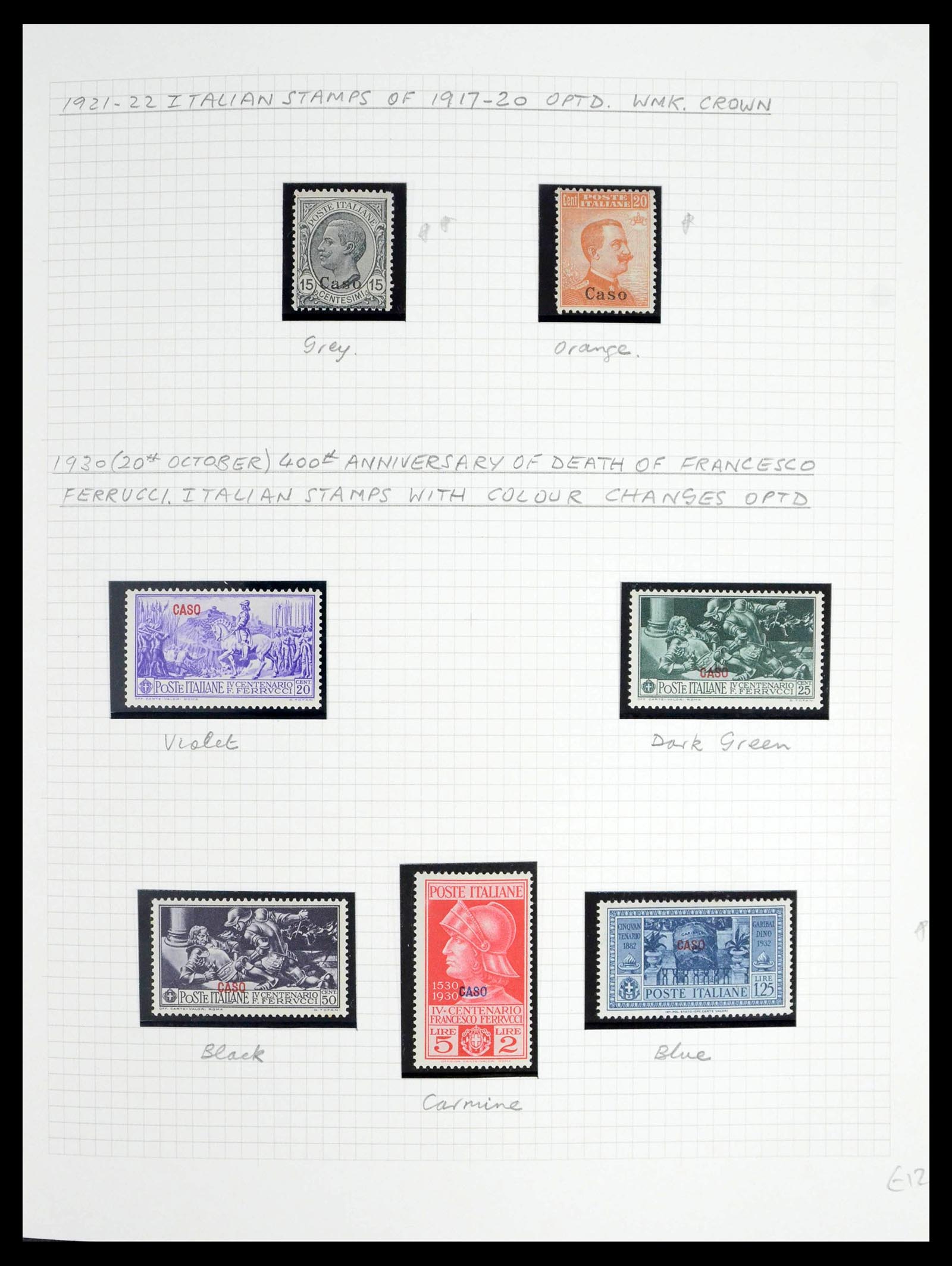 39064 0037 - Postzegelverzameling 39064 Italiaanse Egeïsche eilanden compleet 1912