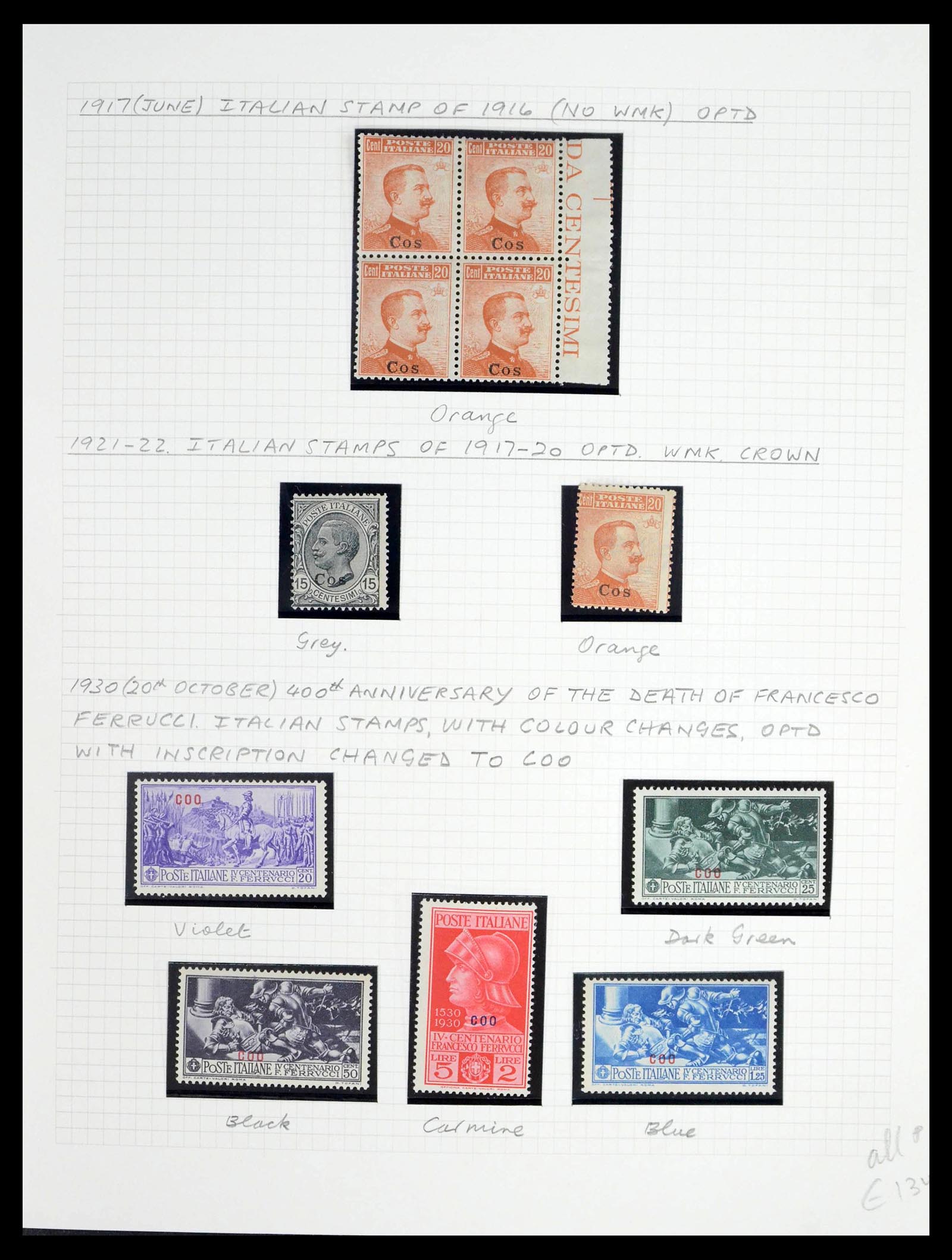 39064 0040 - Postzegelverzameling 39064 Italiaanse Egeïsche eilanden compleet 1912