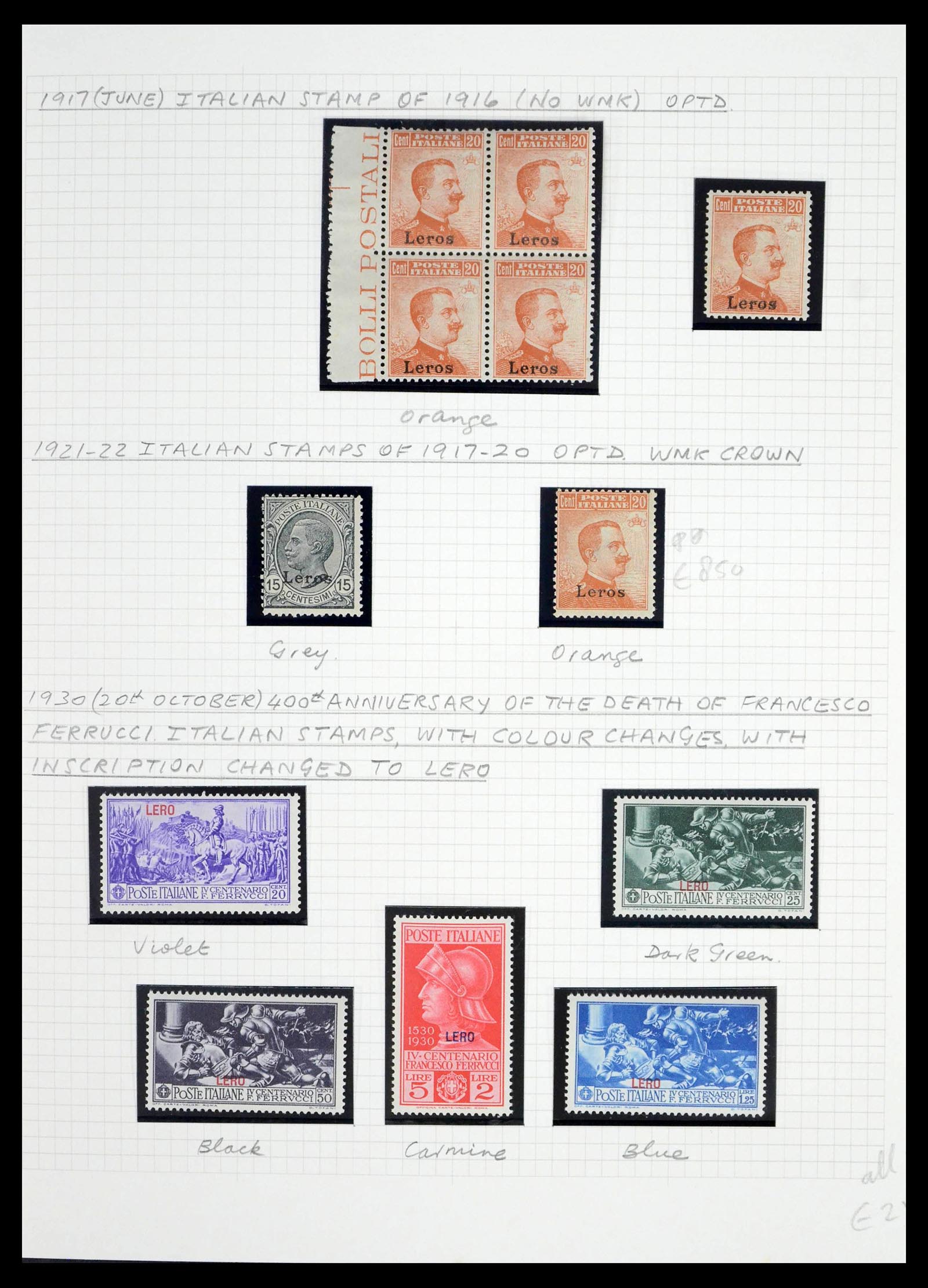 39064 0043 - Postzegelverzameling 39064 Italiaanse Egeïsche eilanden compleet 1912