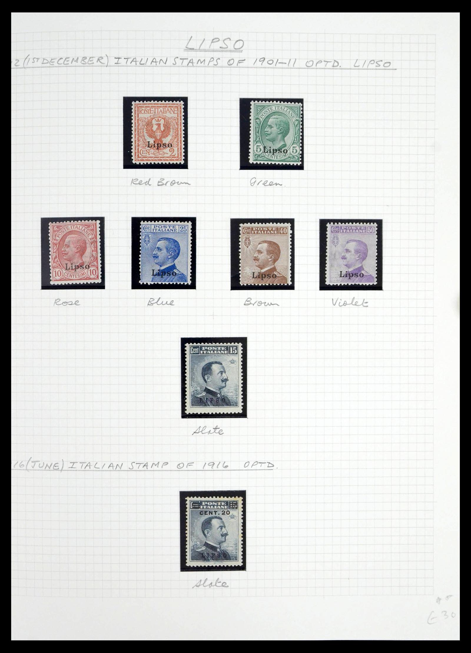 39064 0045 - Postzegelverzameling 39064 Italiaanse Egeïsche eilanden compleet 1912