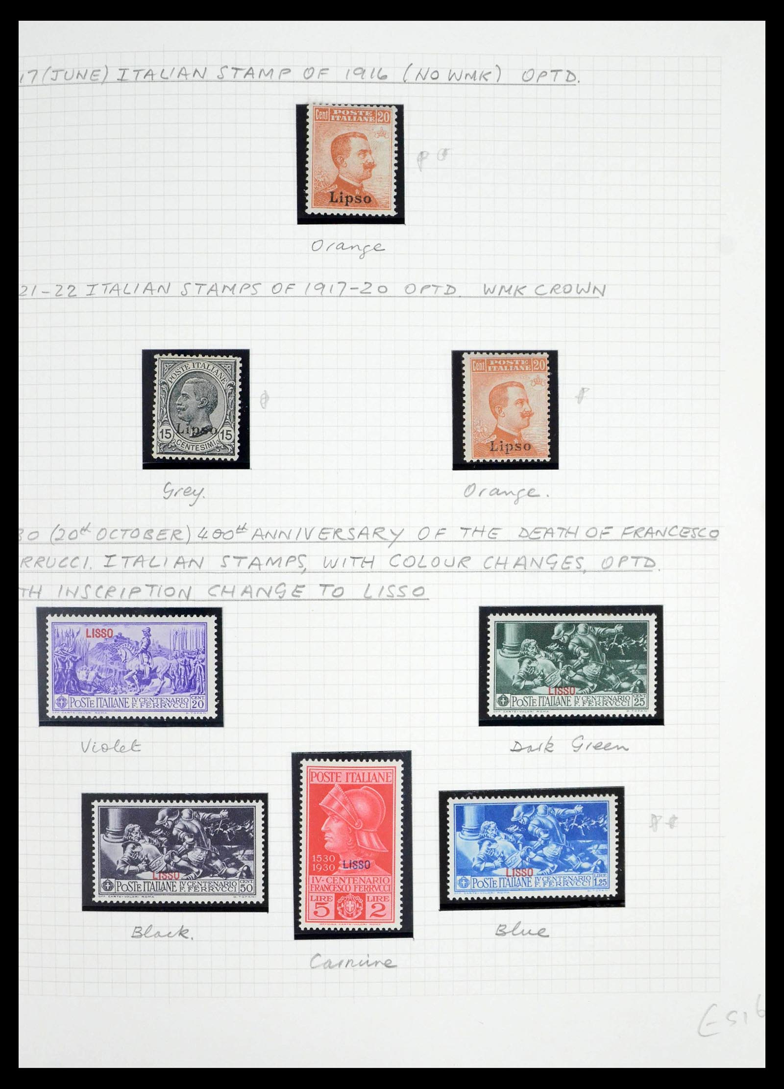 39064 0046 - Postzegelverzameling 39064 Italiaanse Egeïsche eilanden compleet 1912