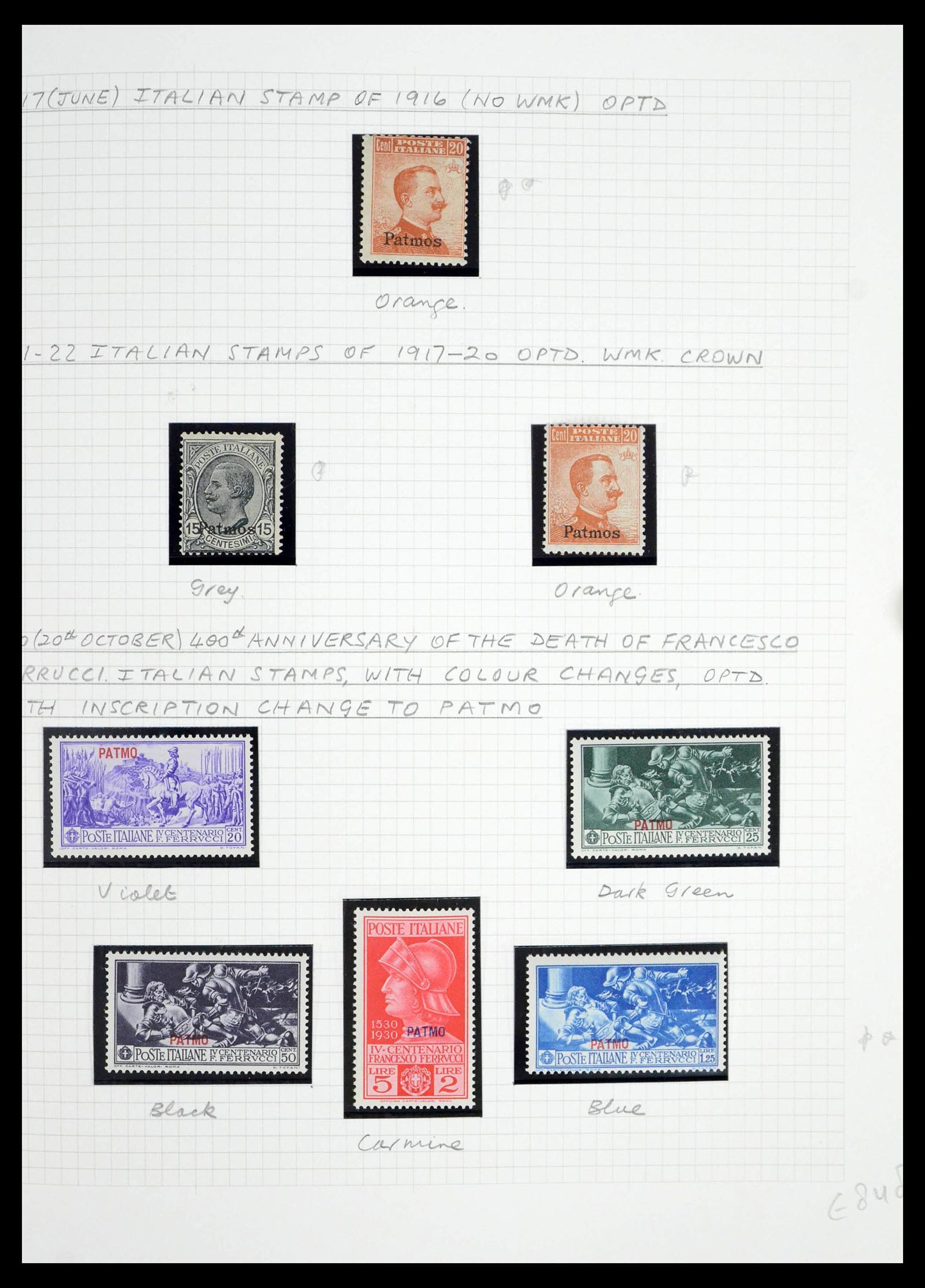 39064 0052 - Postzegelverzameling 39064 Italiaanse Egeïsche eilanden compleet 1912