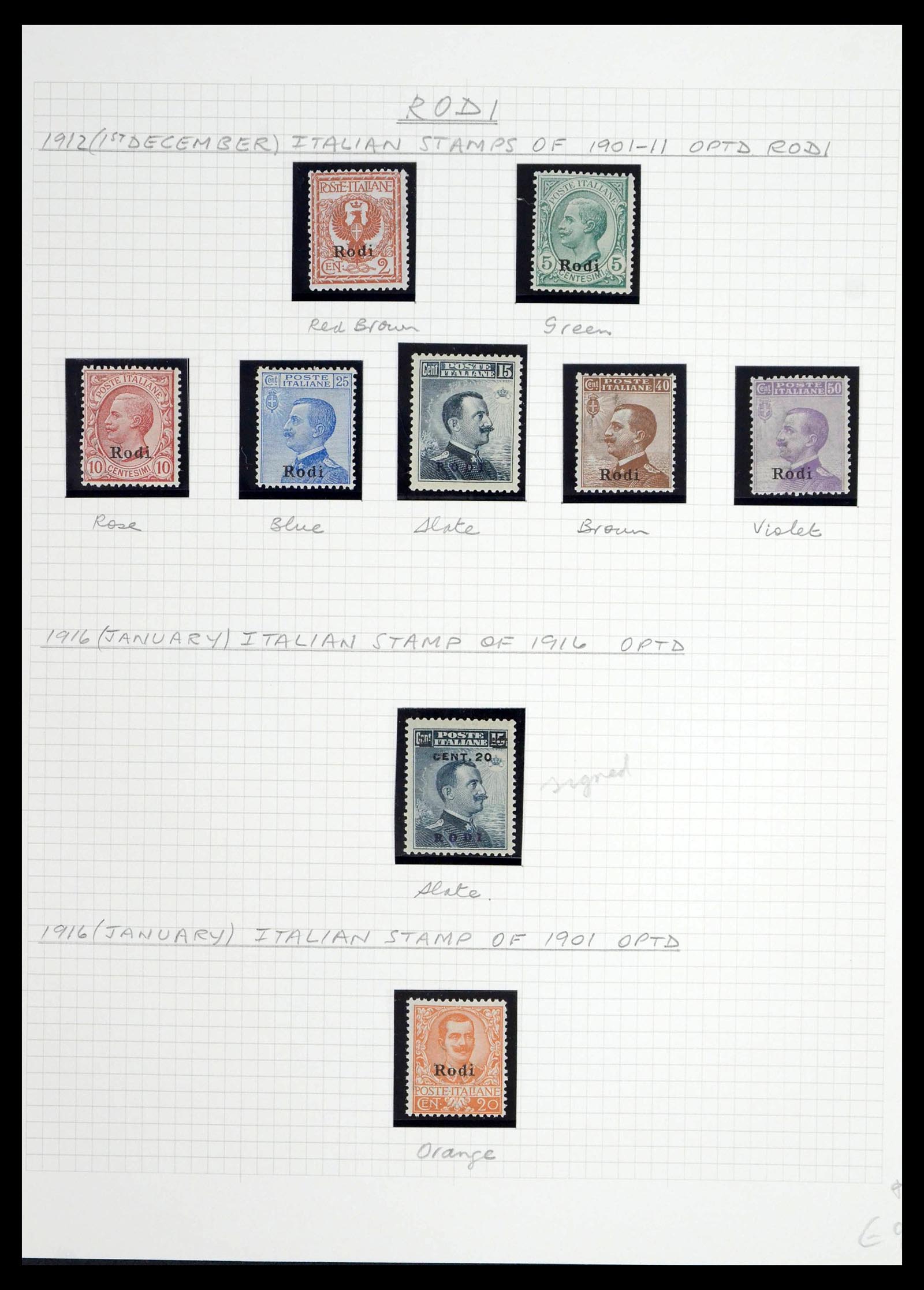 39064 0057 - Postzegelverzameling 39064 Italiaanse Egeïsche eilanden compleet 1912