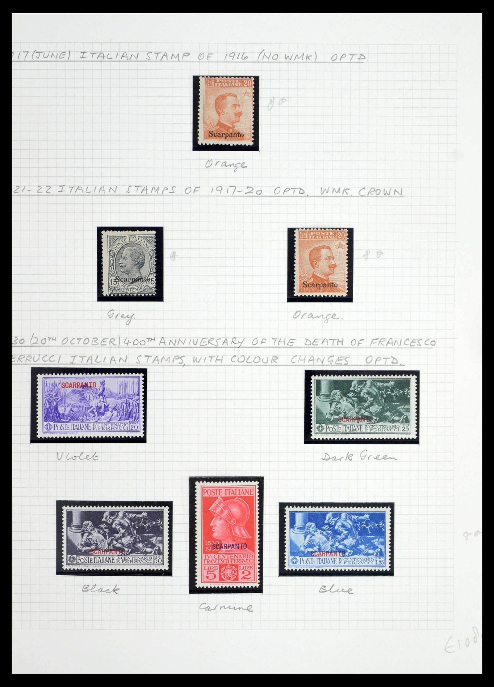 39064 0062 - Postzegelverzameling 39064 Italiaanse Egeïsche eilanden compleet 1912