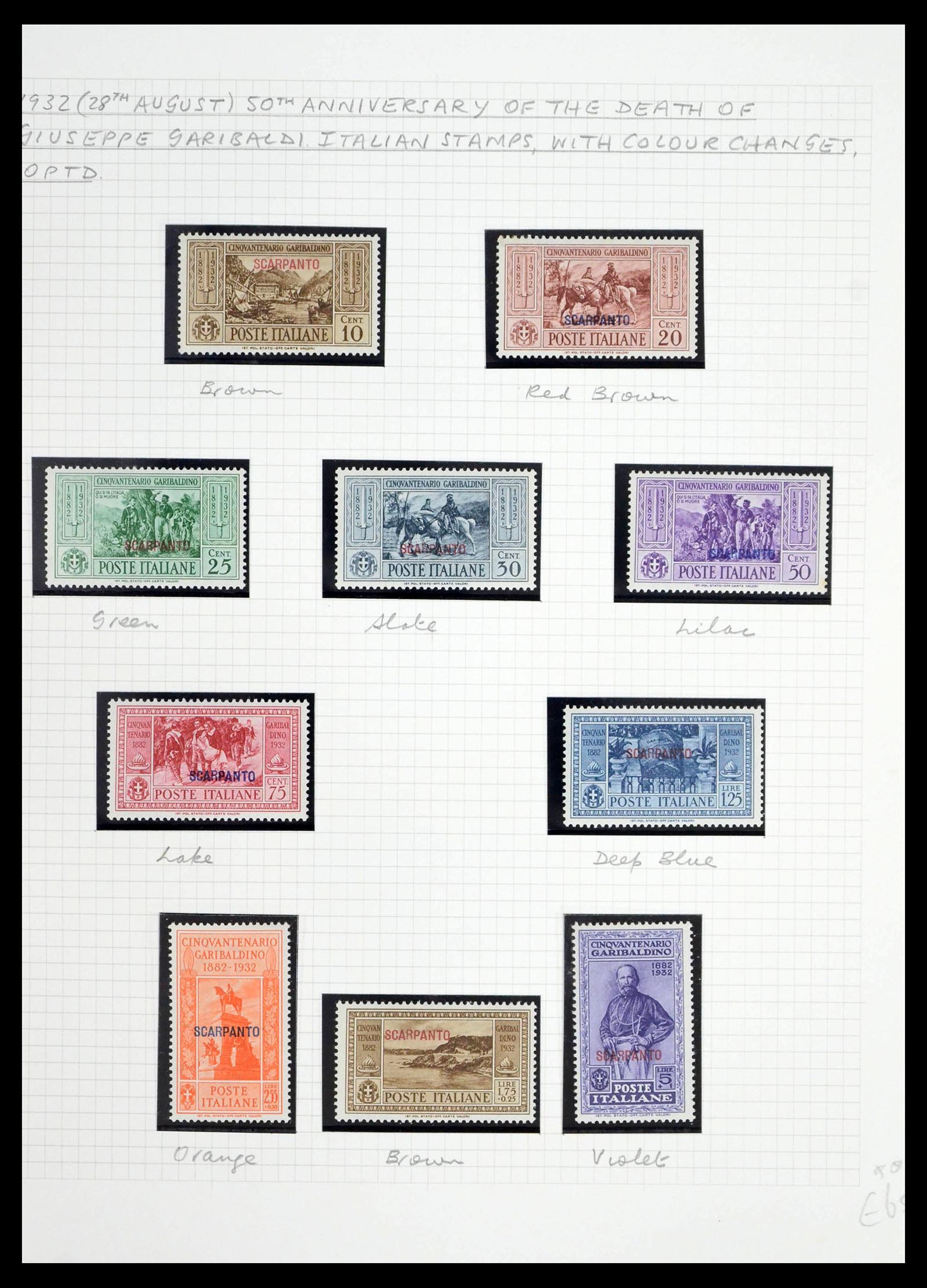 39064 0063 - Postzegelverzameling 39064 Italiaanse Egeïsche eilanden compleet 1912