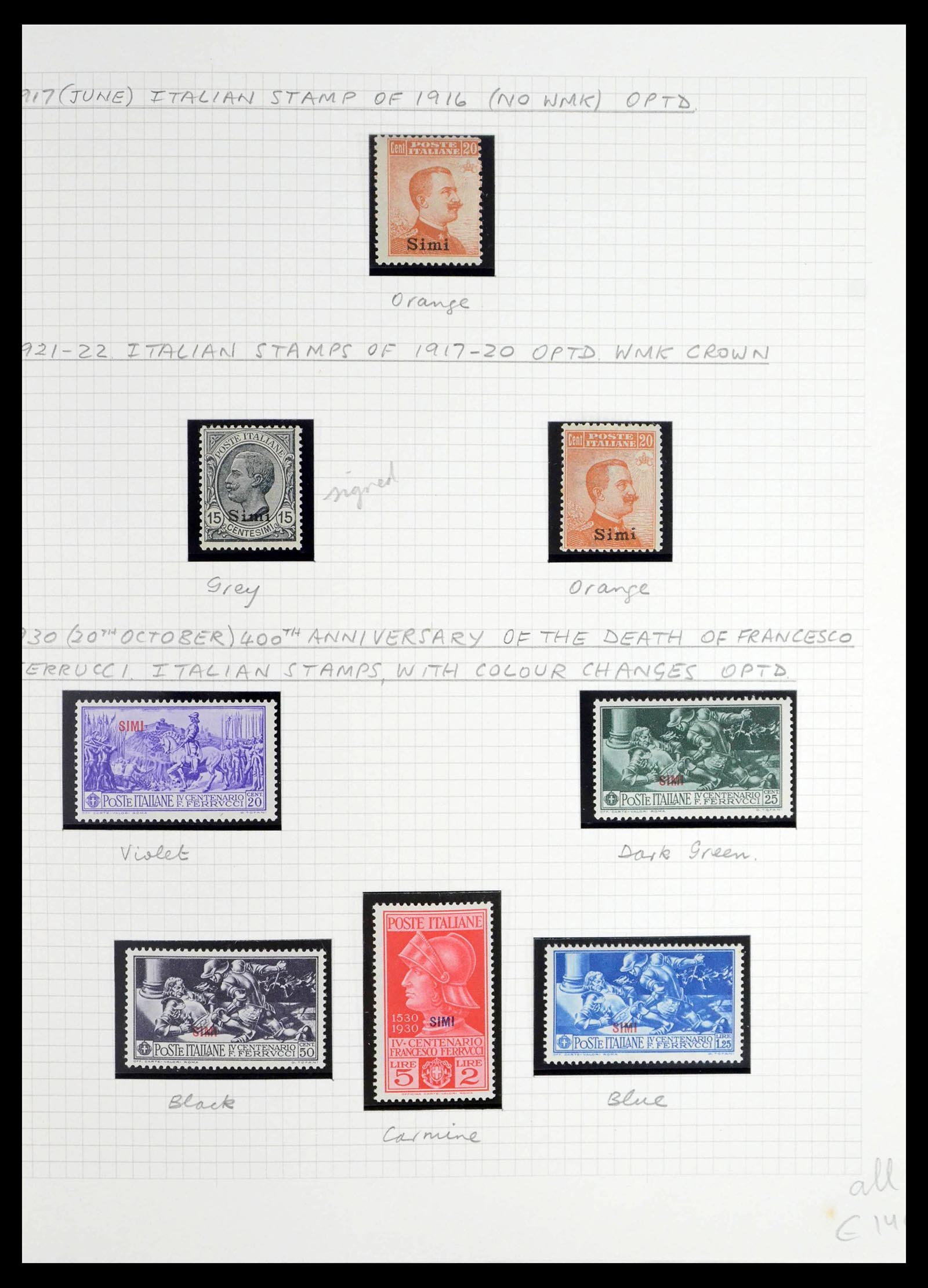 39064 0065 - Postzegelverzameling 39064 Italiaanse Egeïsche eilanden compleet 1912