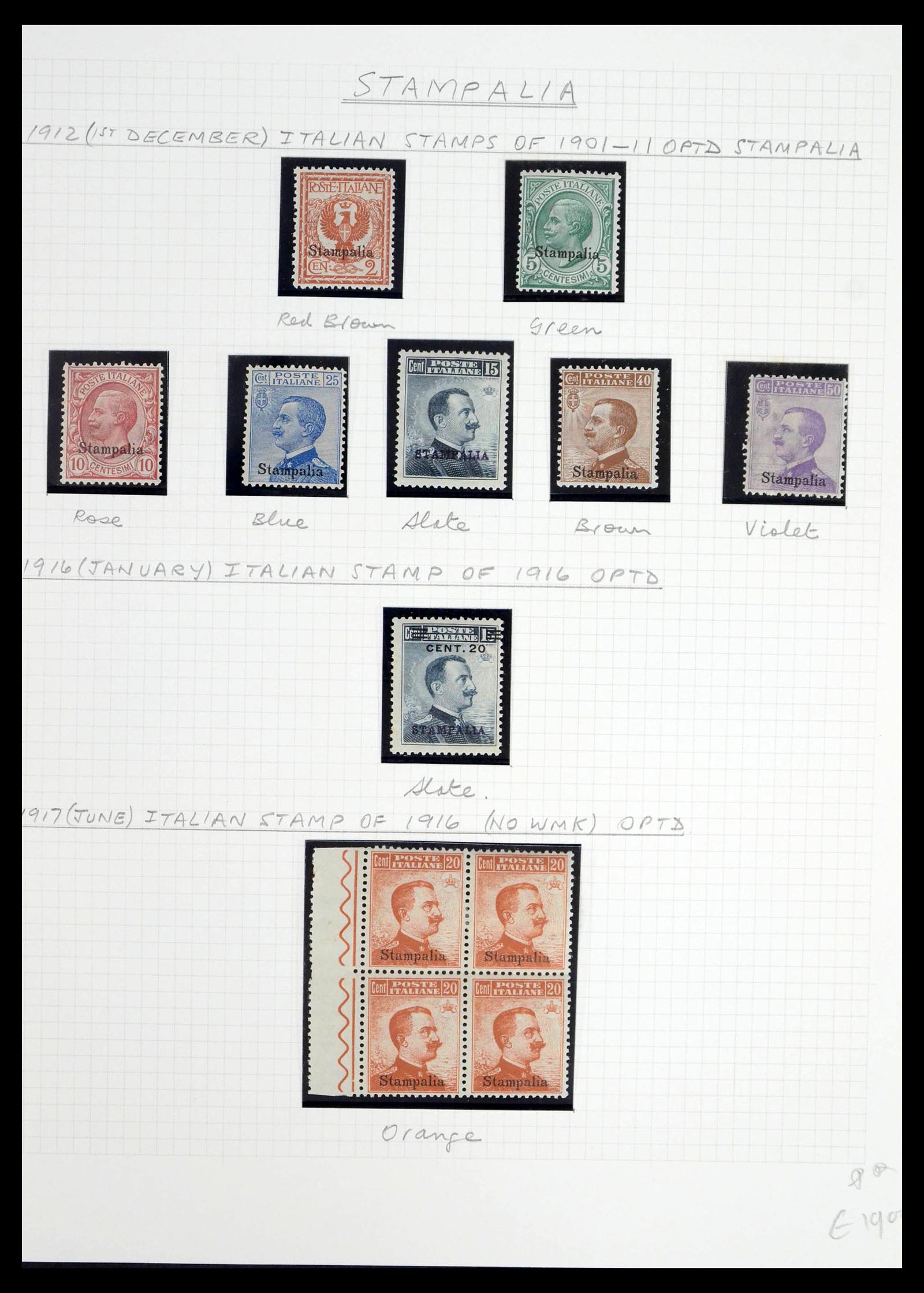 39064 0067 - Postzegelverzameling 39064 Italiaanse Egeïsche eilanden compleet 1912