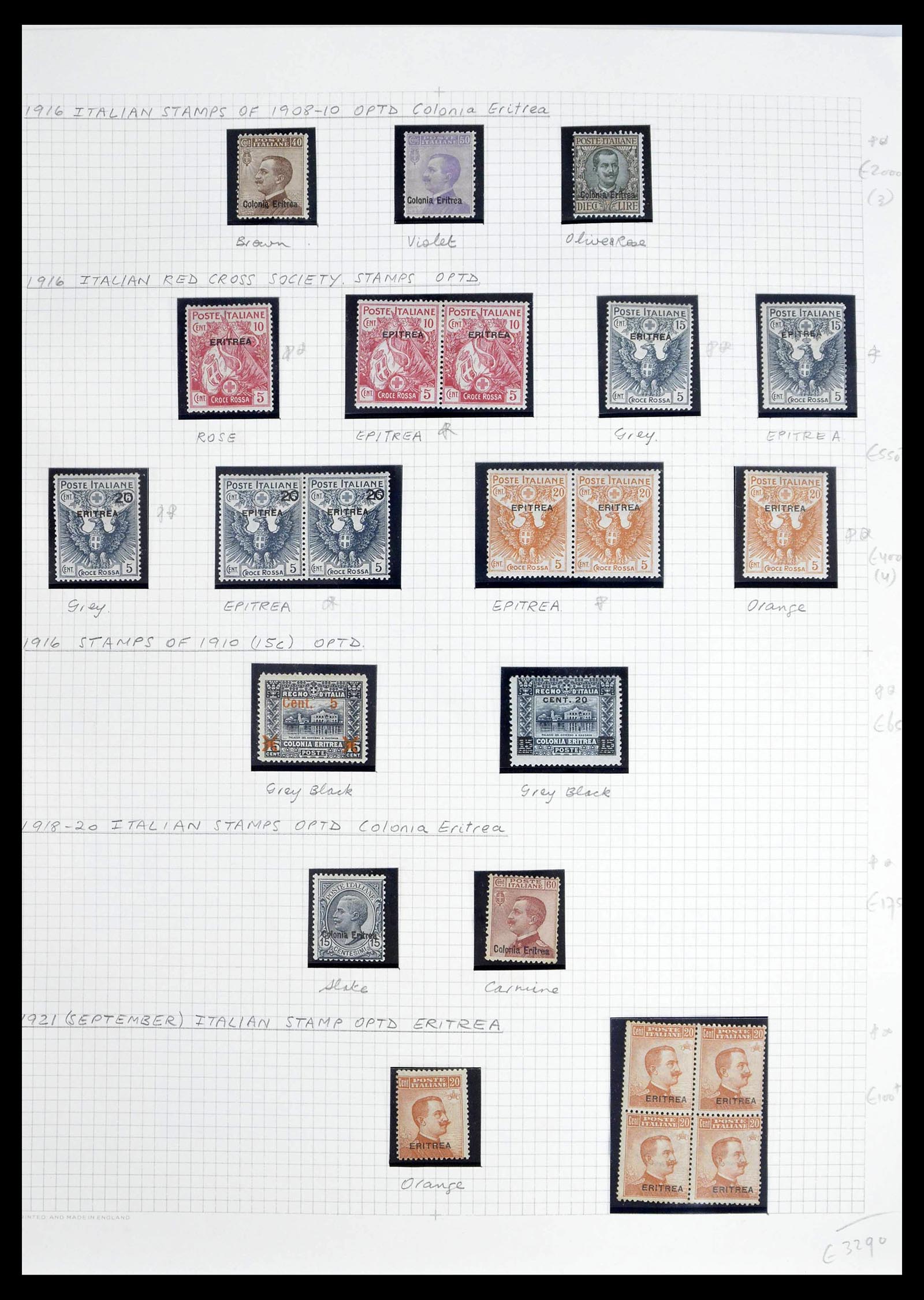 39066 0003 - Stamp collection 39066 Eritrea complete 1893-1936.
