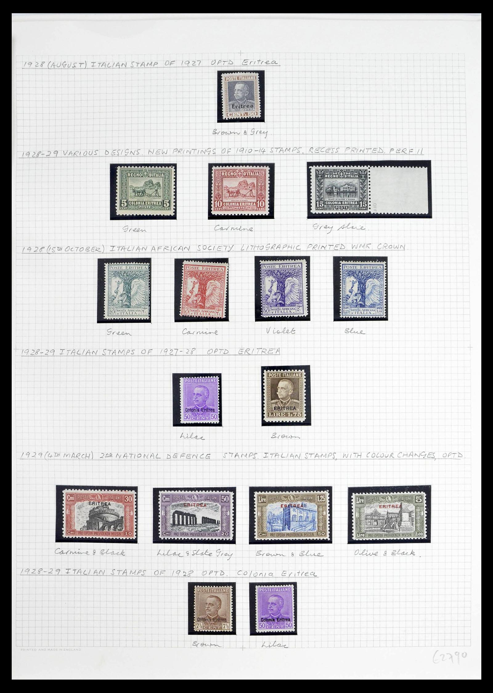 39066 0010 - Stamp collection 39066 Eritrea complete 1893-1936.