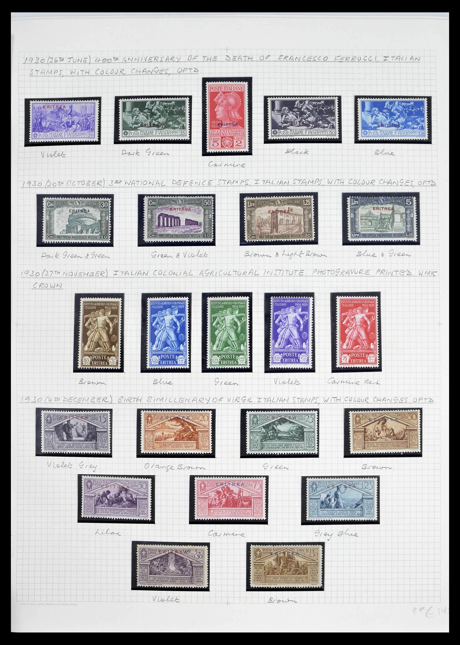 39066 0012 - Stamp collection 39066 Eritrea complete 1893-1936.