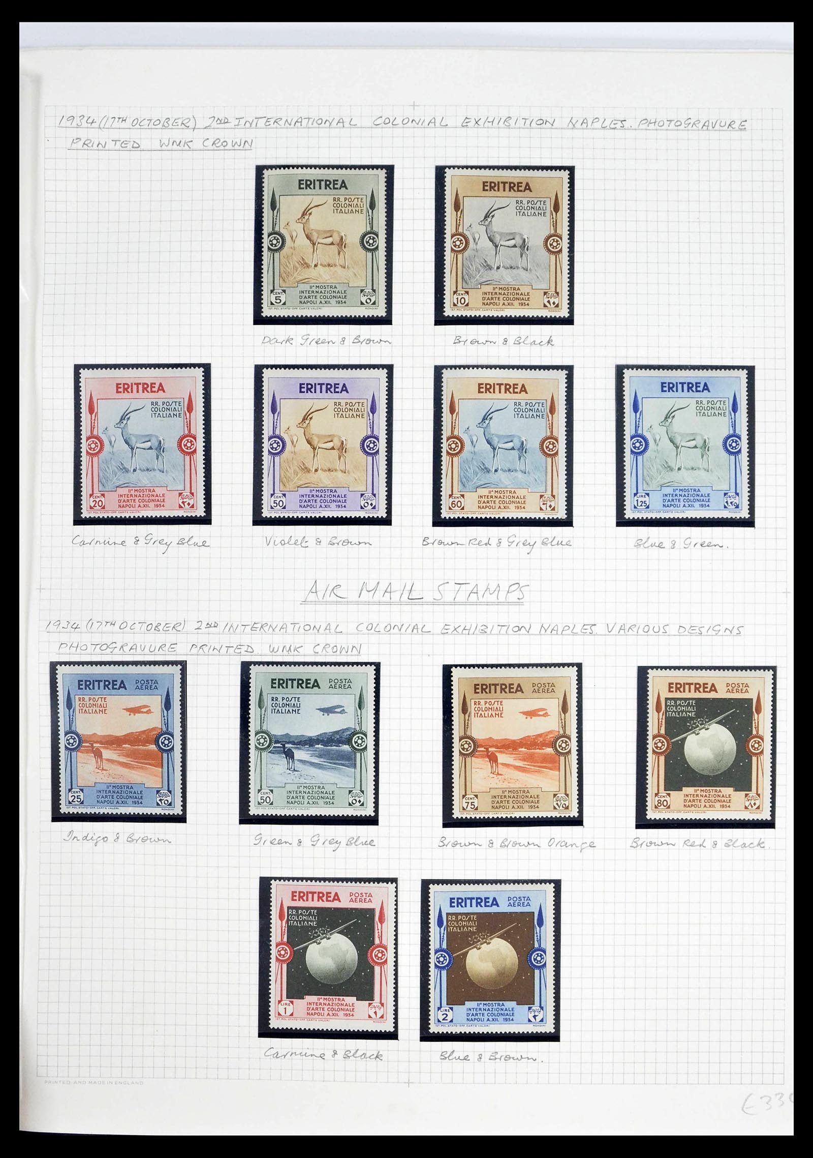 39066 0015 - Stamp collection 39066 Eritrea complete 1893-1936.