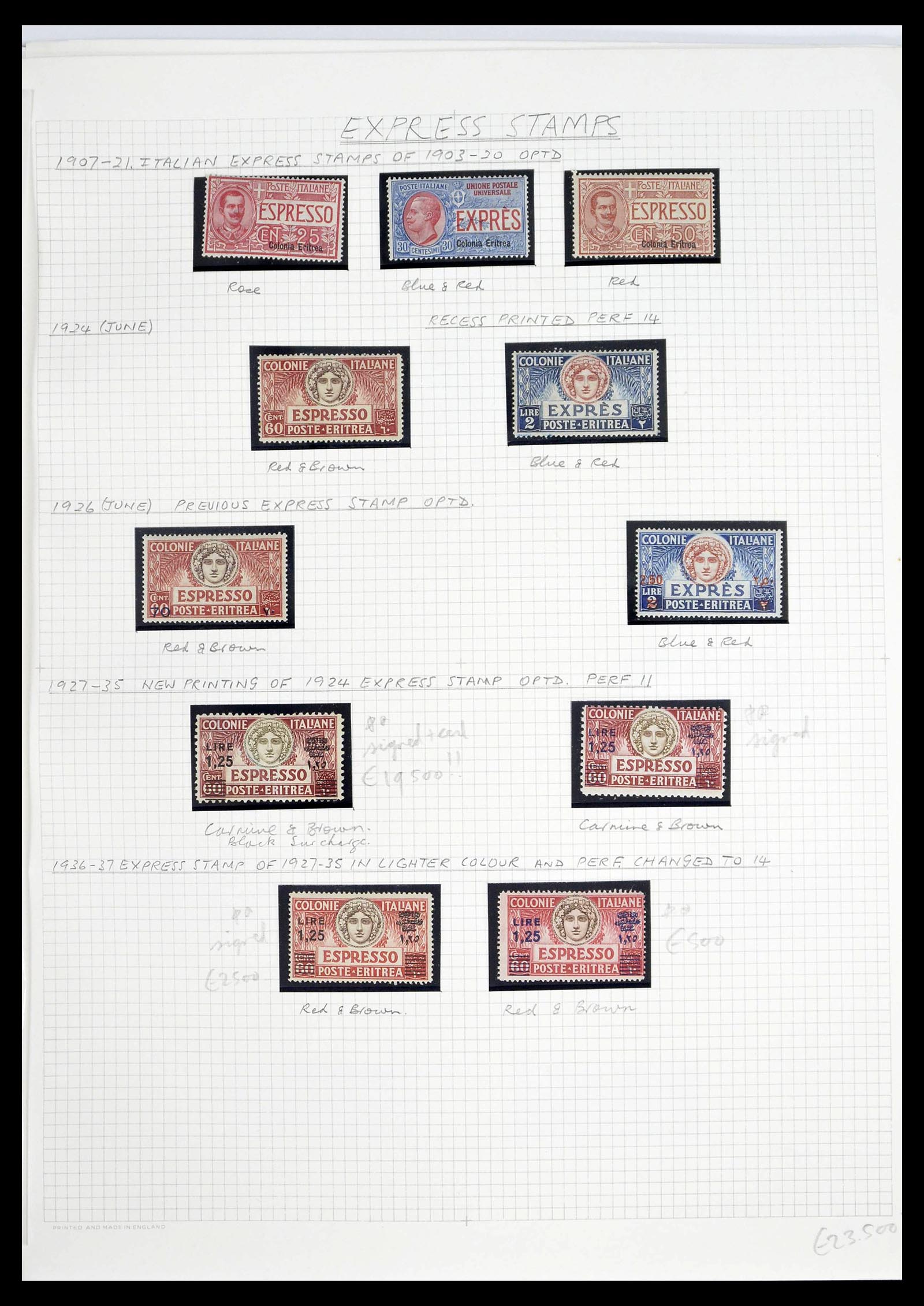 39066 0018 - Stamp collection 39066 Eritrea complete 1893-1936.