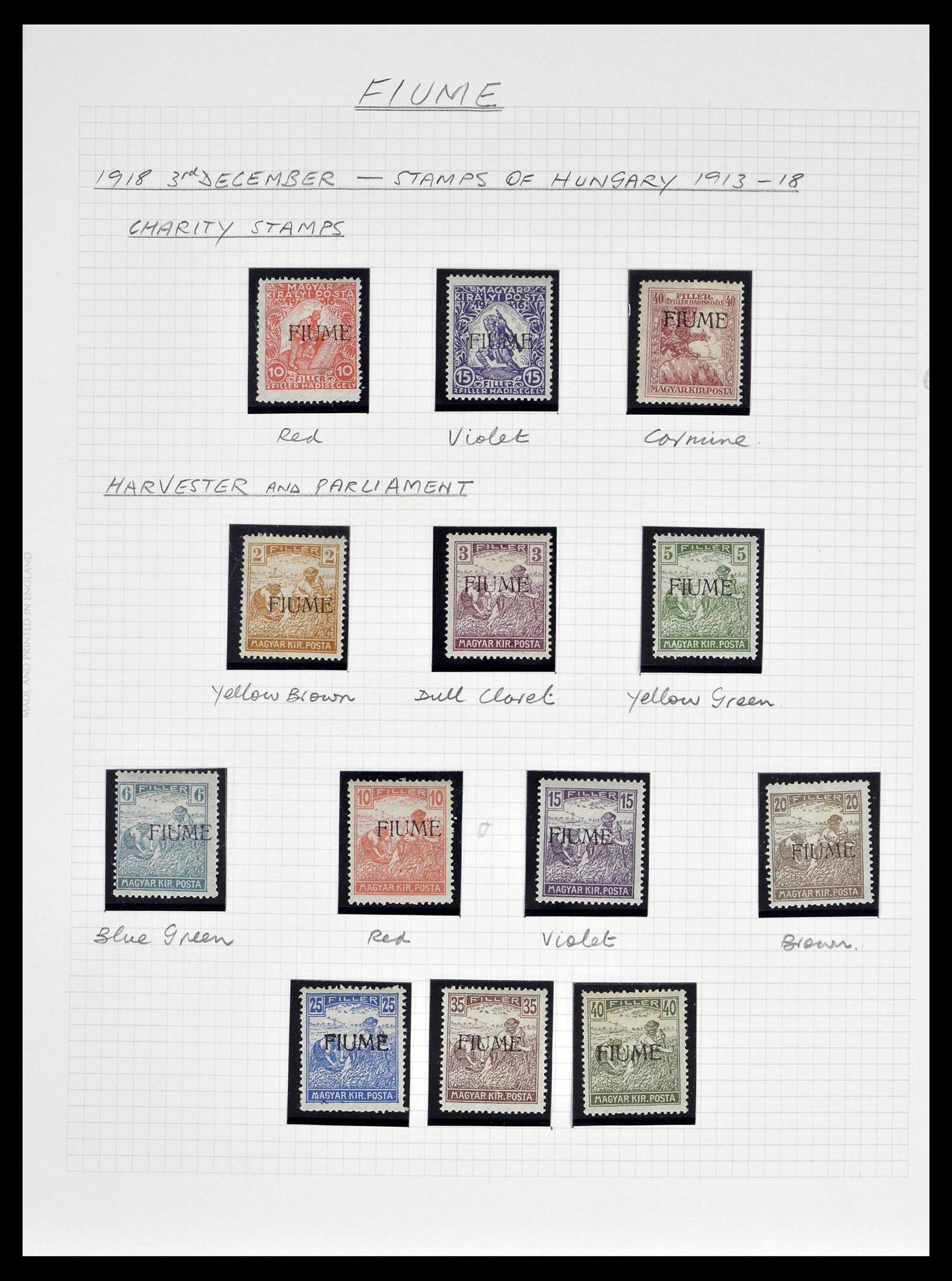 39067 0001 - Postzegelverzameling 39067 Fiume 1918-1924.