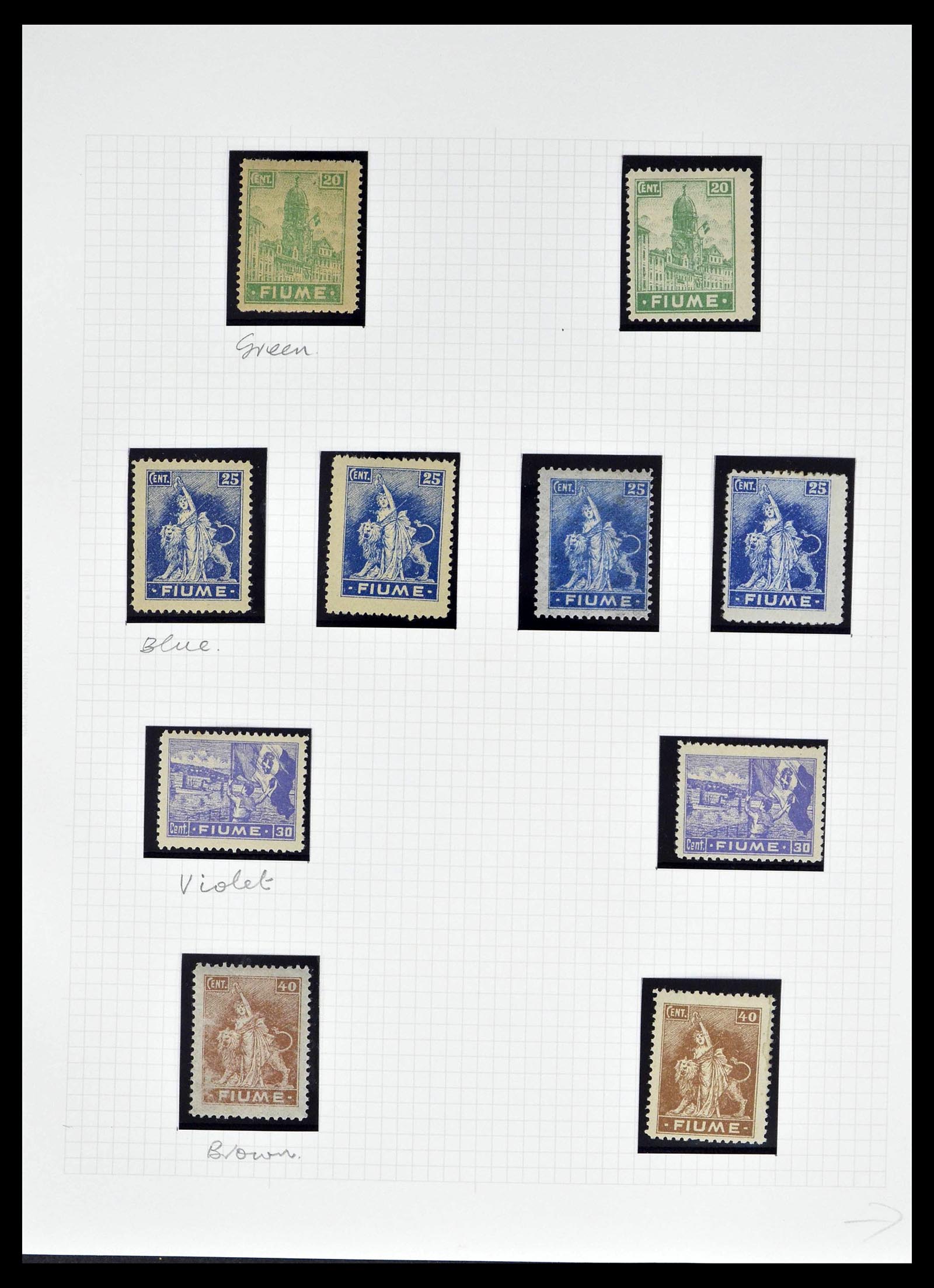 39067 0006 - Postzegelverzameling 39067 Fiume 1918-1924.