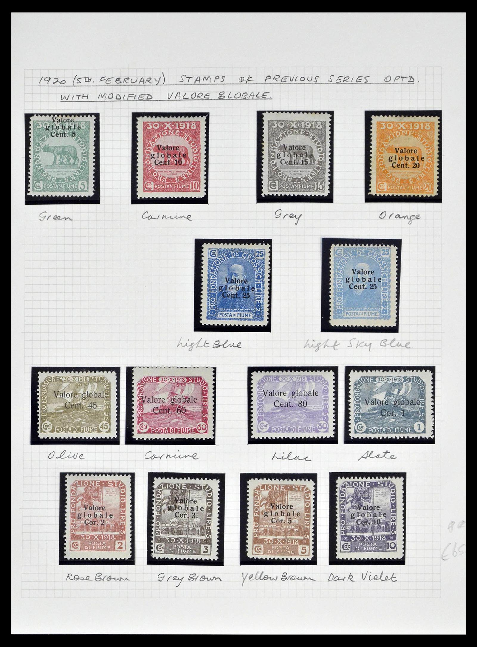 39067 0013 - Postzegelverzameling 39067 Fiume 1918-1924.