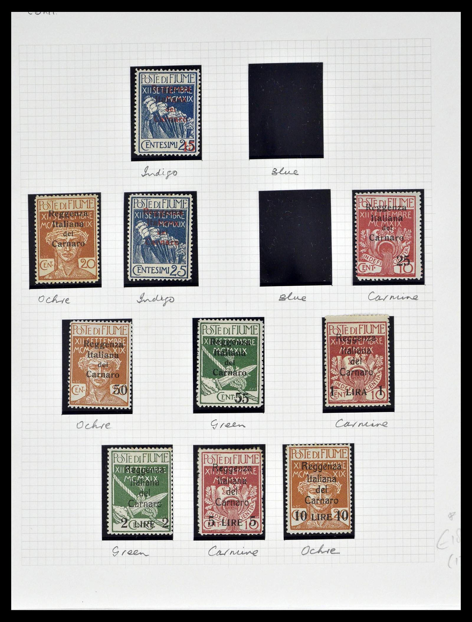39067 0017 - Postzegelverzameling 39067 Fiume 1918-1924.