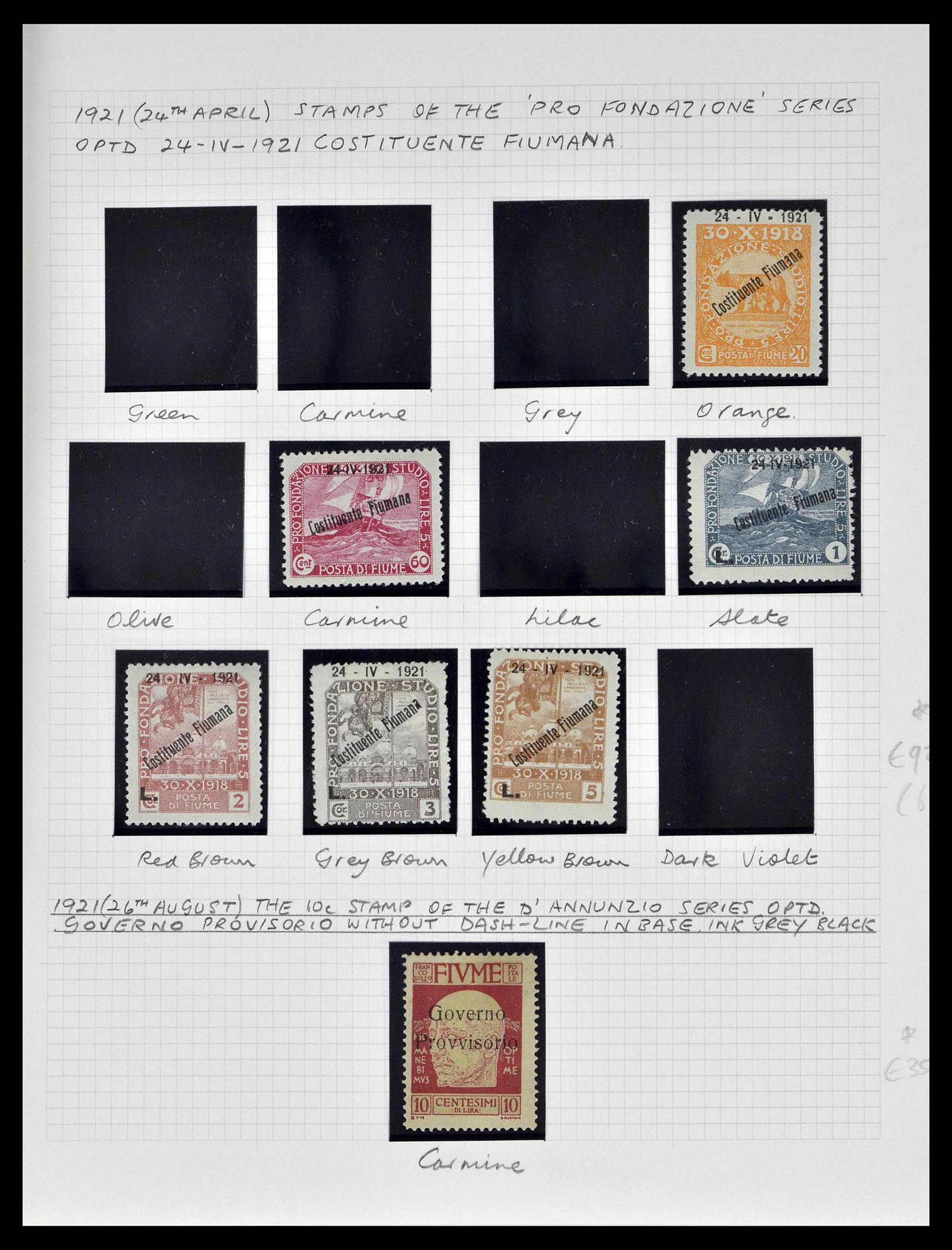 39067 0020 - Postzegelverzameling 39067 Fiume 1918-1924.
