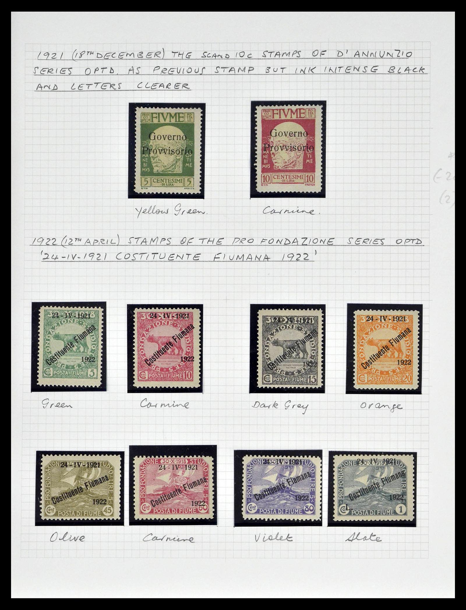 39067 0021 - Postzegelverzameling 39067 Fiume 1918-1924.