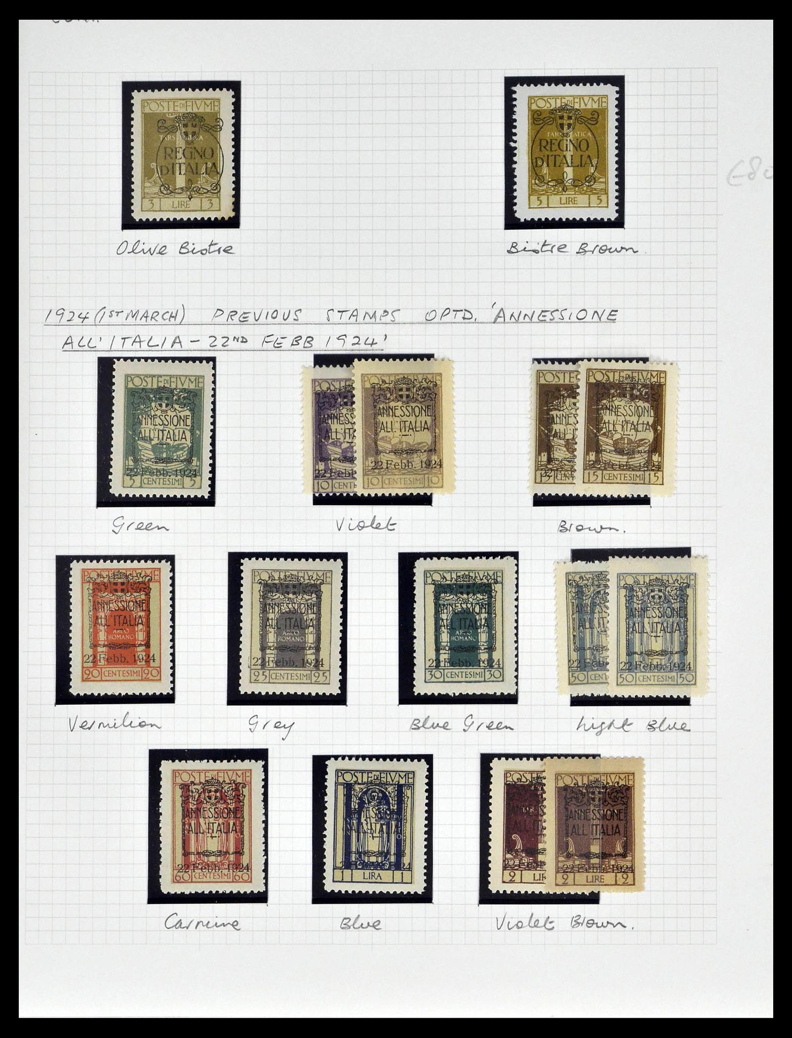 39067 0024 - Postzegelverzameling 39067 Fiume 1918-1924.