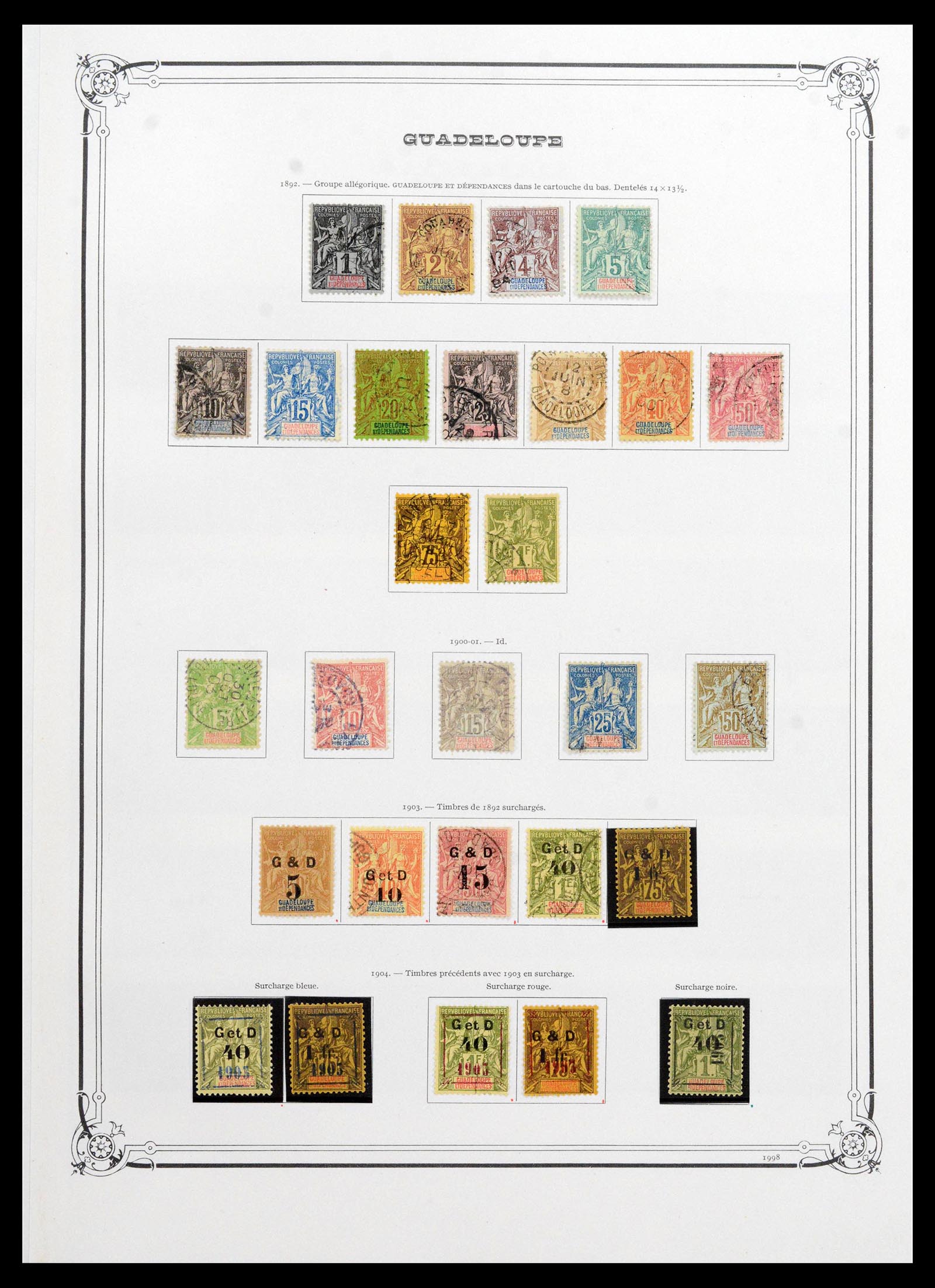 39081 0011 - Postzegelverzameling 39081 Guadeloupe speciaalverzameling 1878-1947.