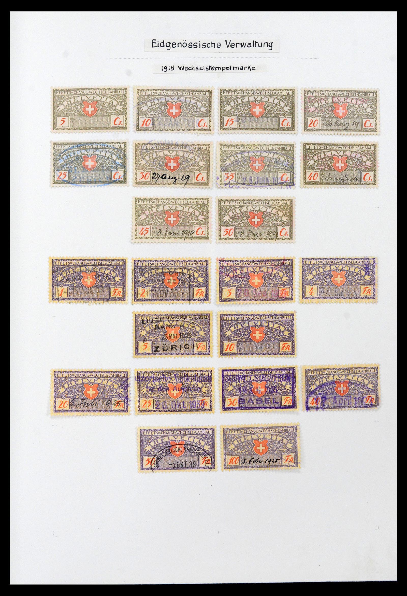 39088 0002 - Postzegelverzameling 39088 Zwitserland fiscaal 1860-1948.
