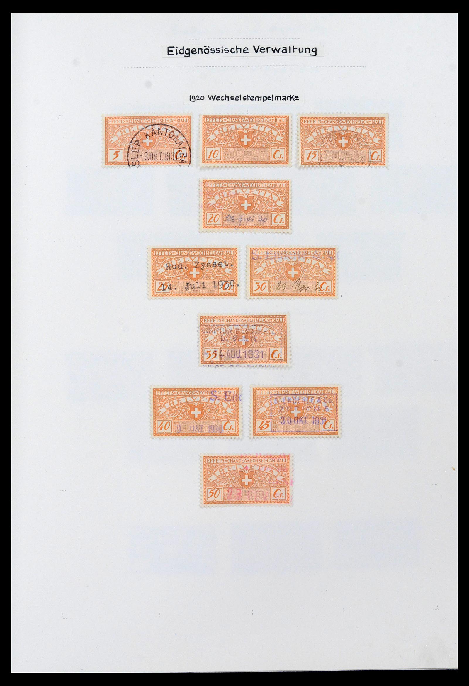 39088 0003 - Postzegelverzameling 39088 Zwitserland fiscaal 1860-1948.
