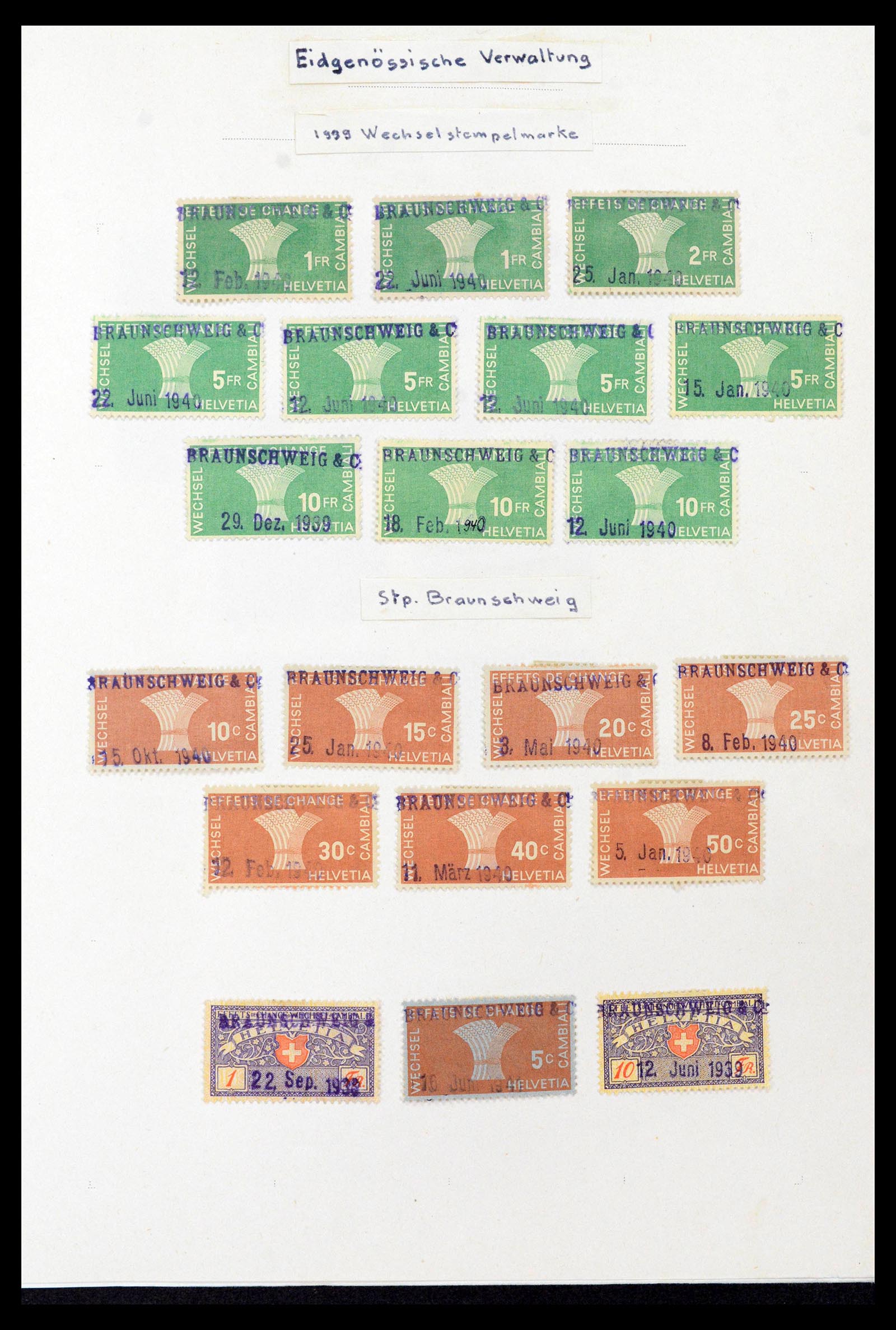 39088 0004 - Postzegelverzameling 39088 Zwitserland fiscaal 1860-1948.