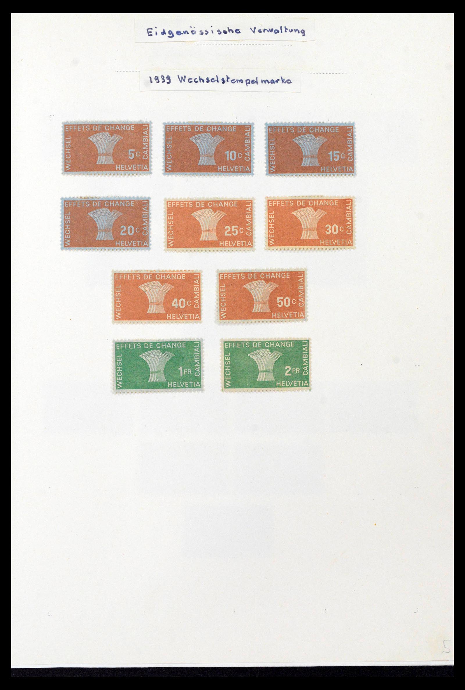 39088 0005 - Stamp collection 39088 Switzerland fiscal 1860-1948.