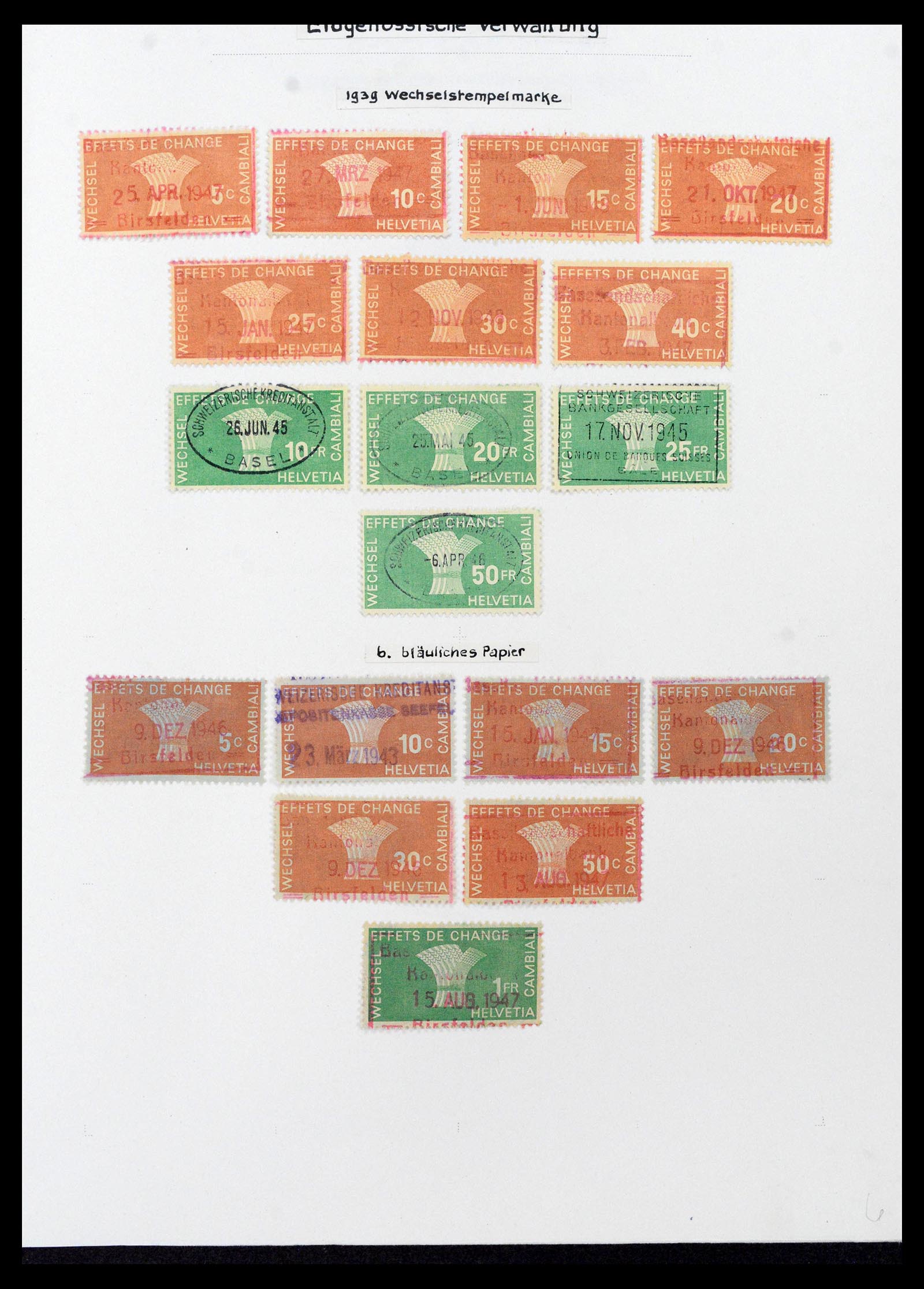 39088 0006 - Stamp collection 39088 Switzerland fiscal 1860-1948.
