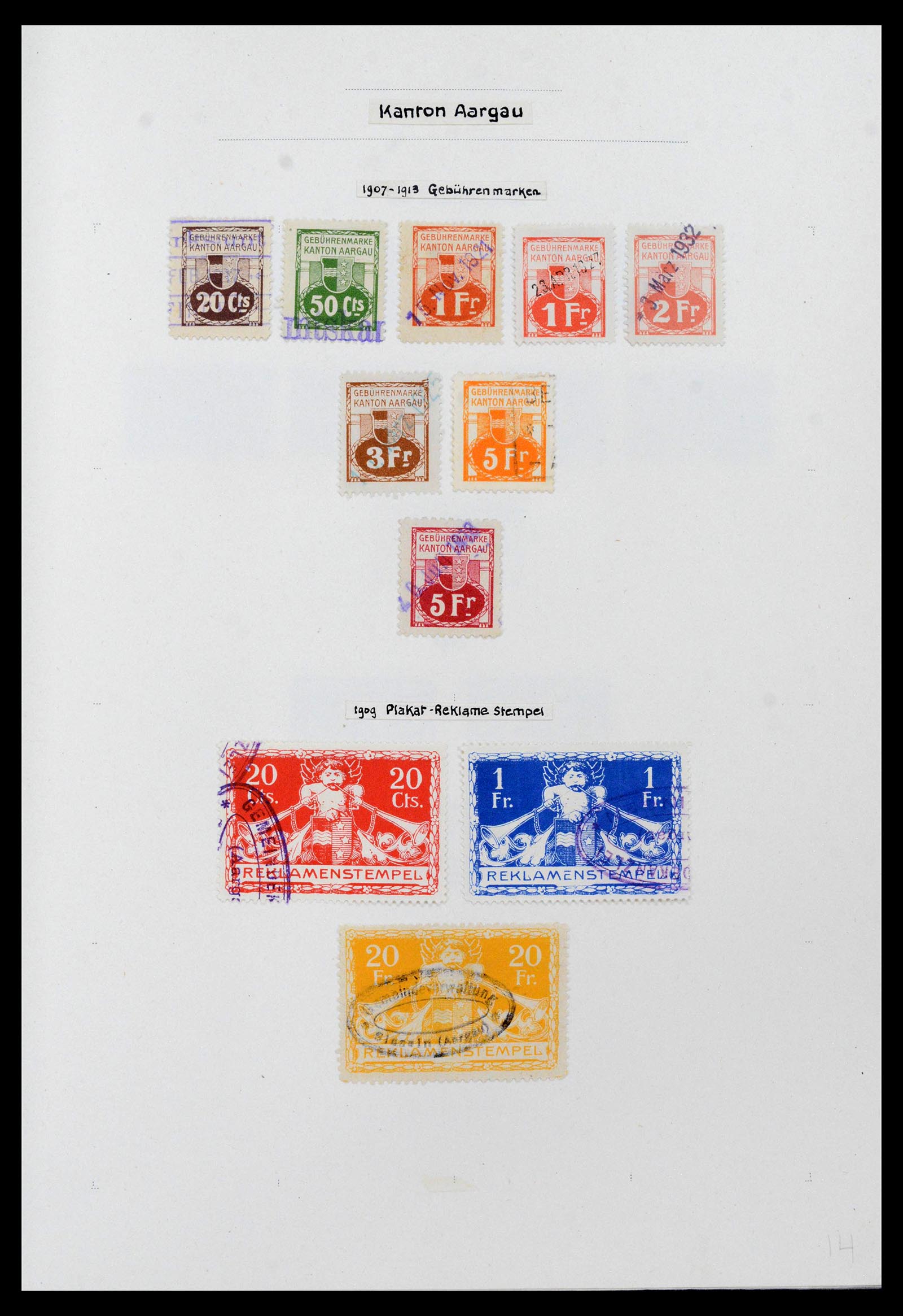 39088 0010 - Stamp collection 39088 Switzerland fiscal 1860-1948.