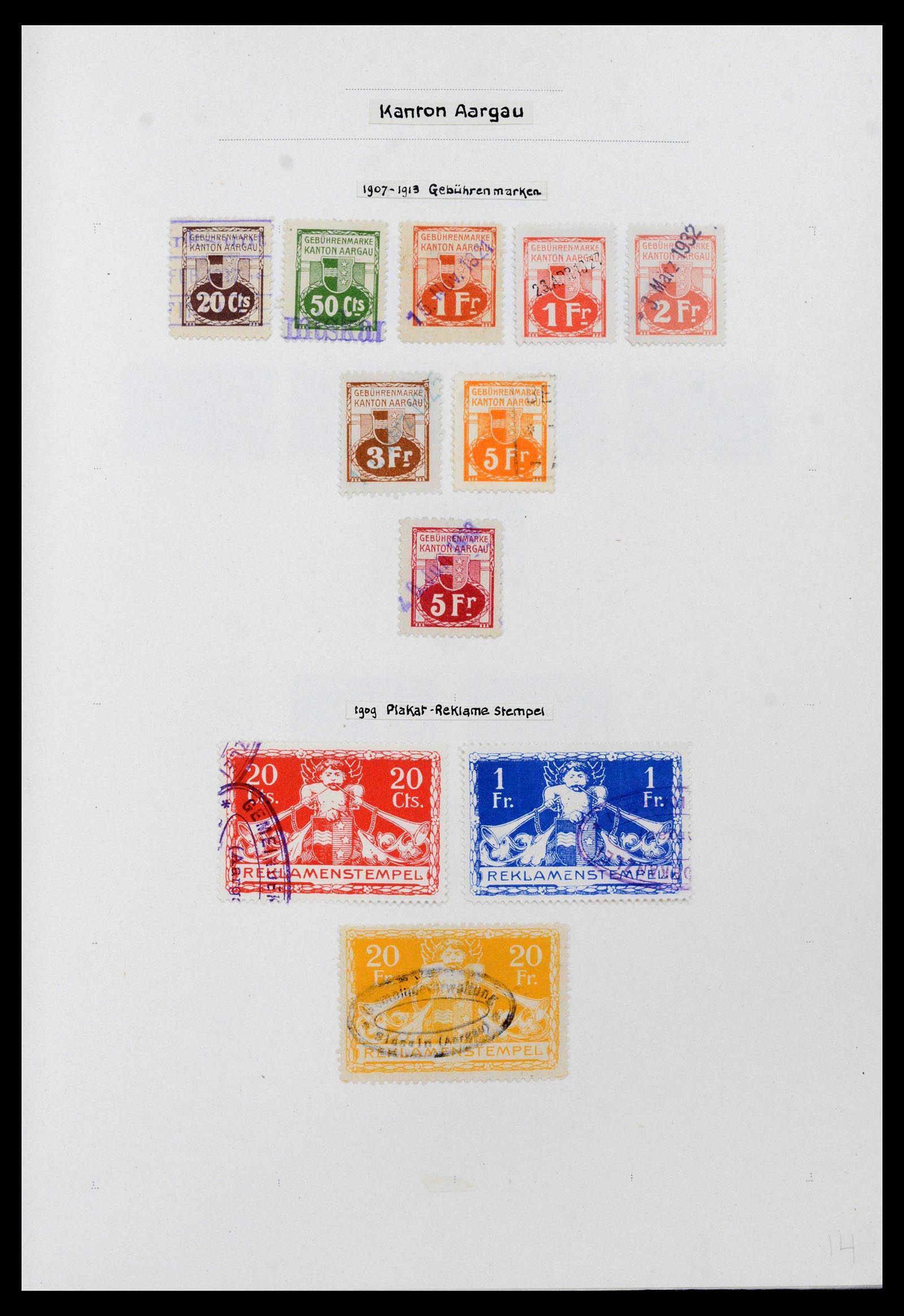39088 0010 - Postzegelverzameling 39088 Zwitserland fiscaal 1860-1948.