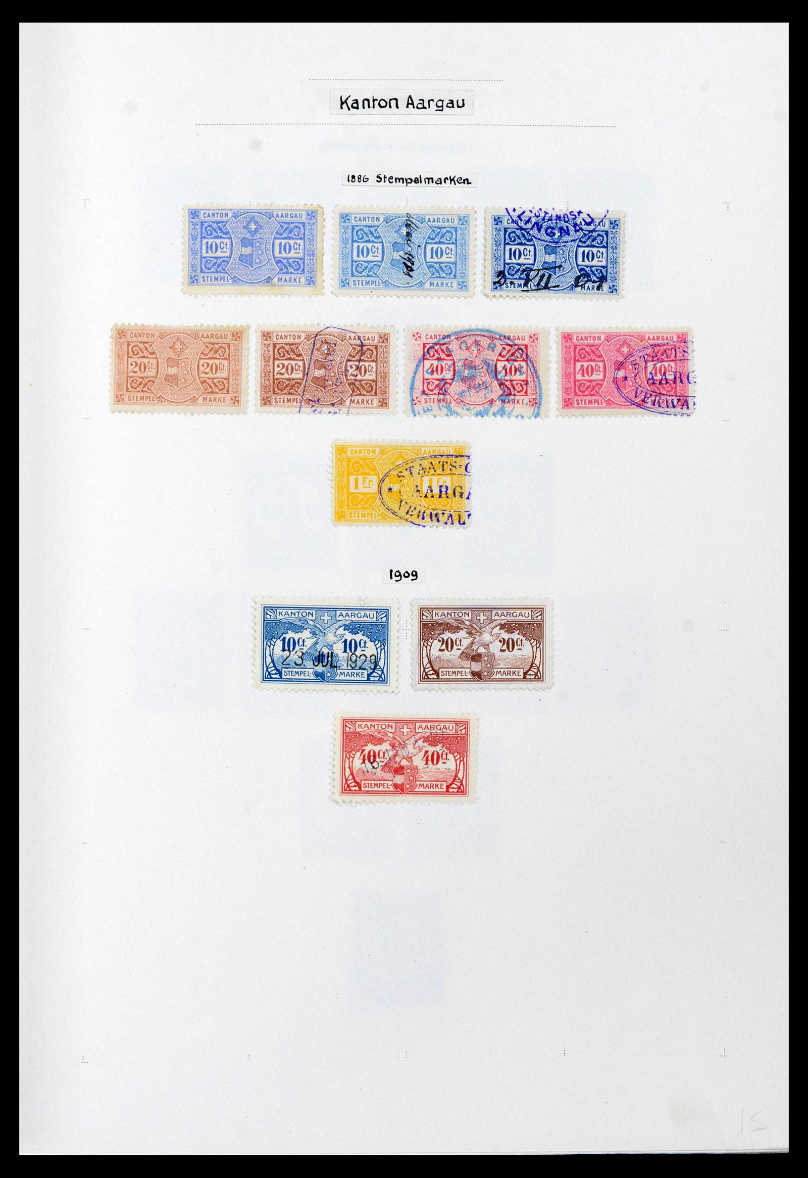 39088 0011 - Stamp collection 39088 Switzerland fiscal 1860-1948.