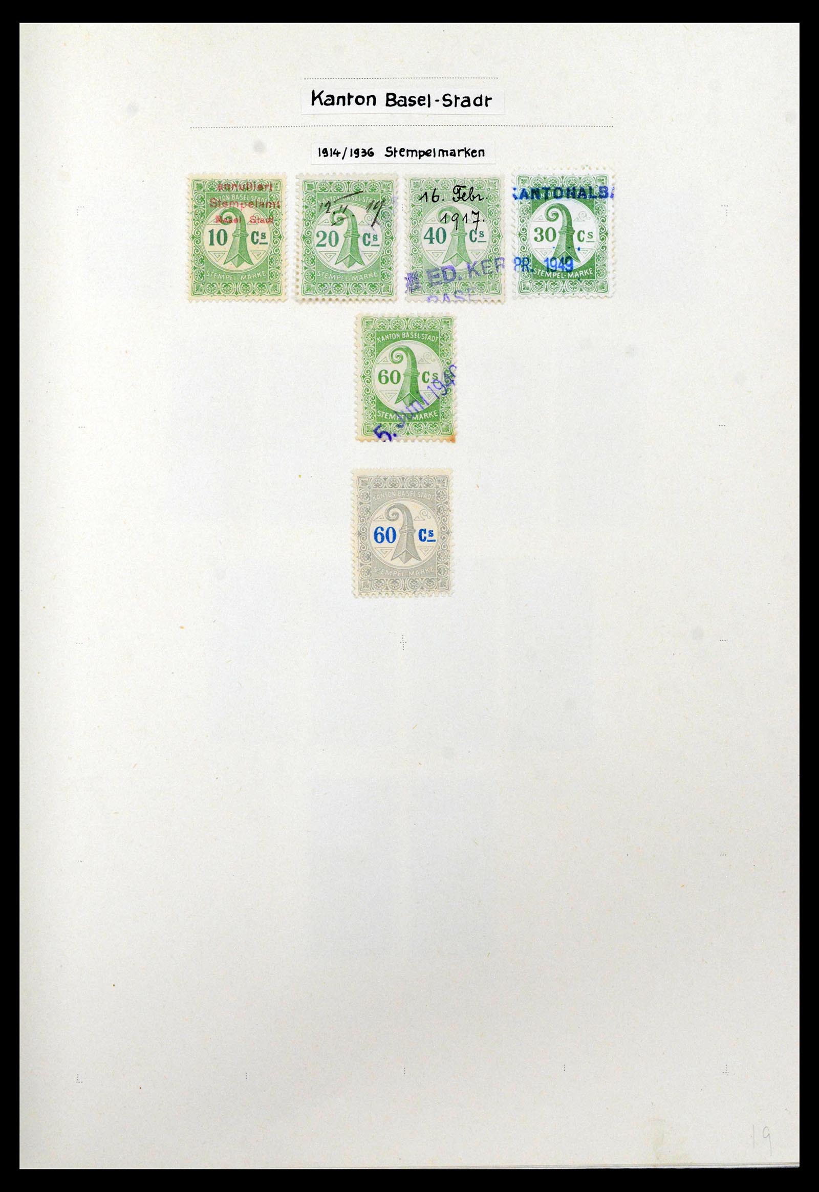 39088 0015 - Postzegelverzameling 39088 Zwitserland fiscaal 1860-1948.