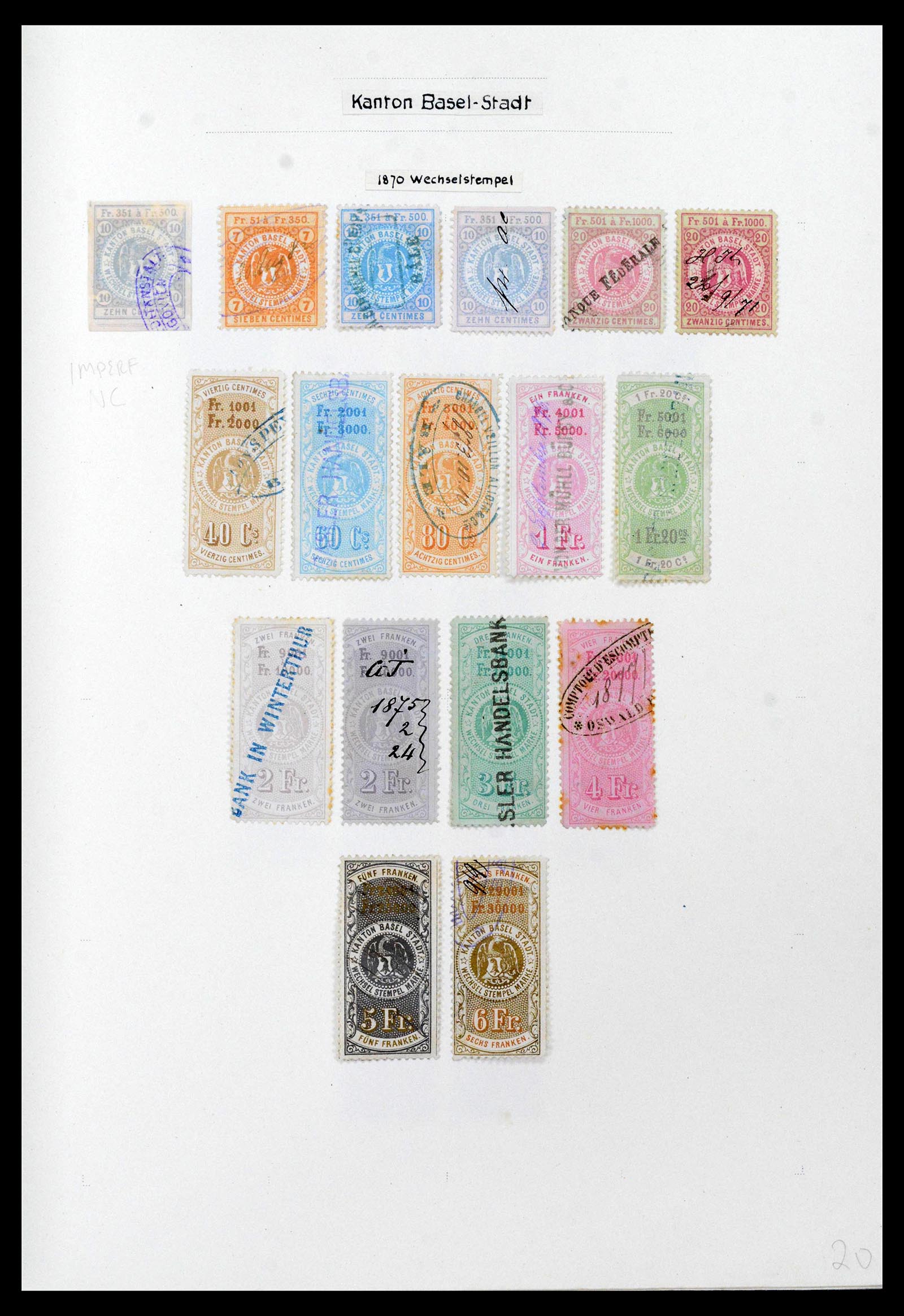 39088 0016 - Stamp collection 39088 Switzerland fiscal 1860-1948.