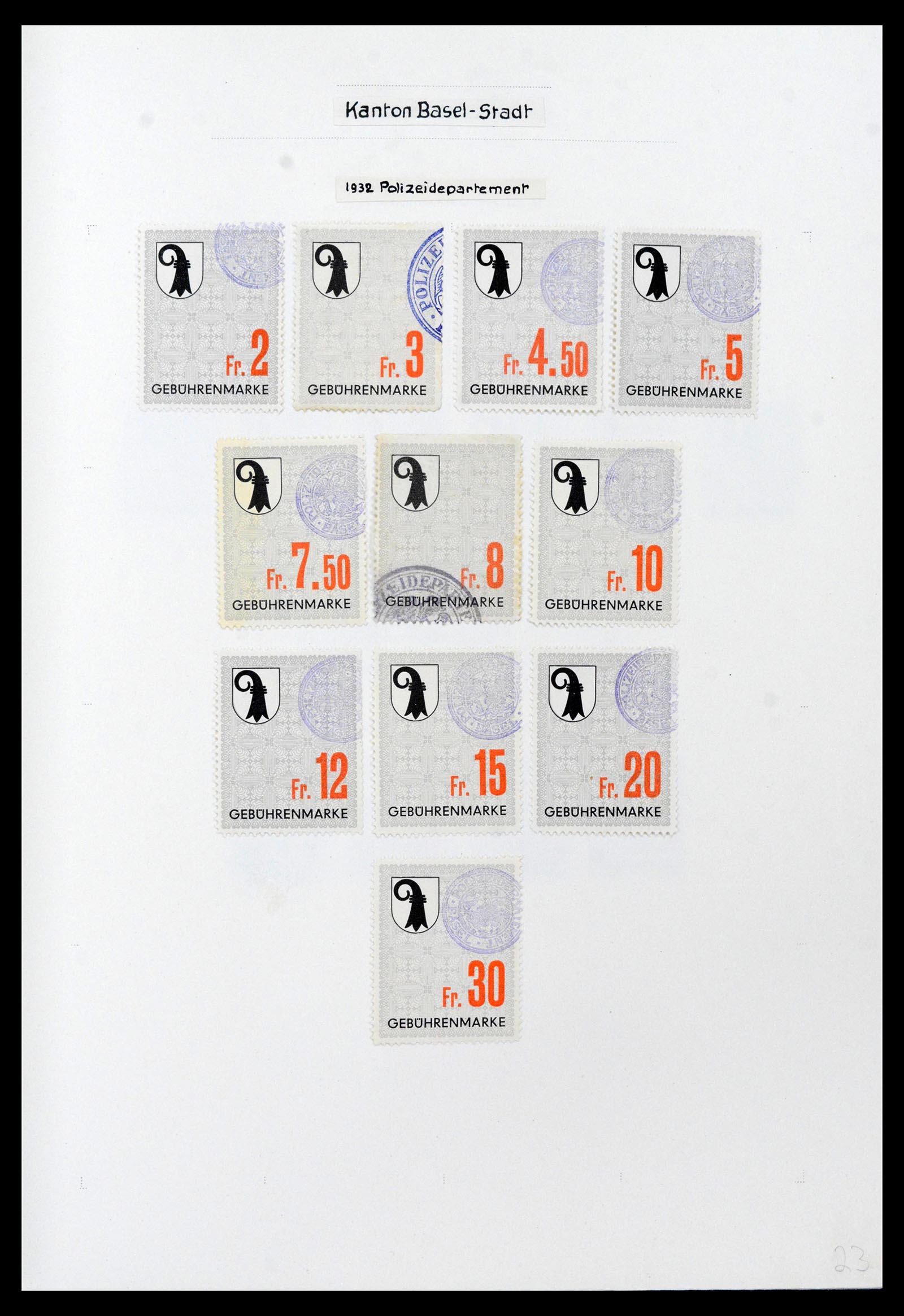 39088 0019 - Stamp collection 39088 Switzerland fiscal 1860-1948.