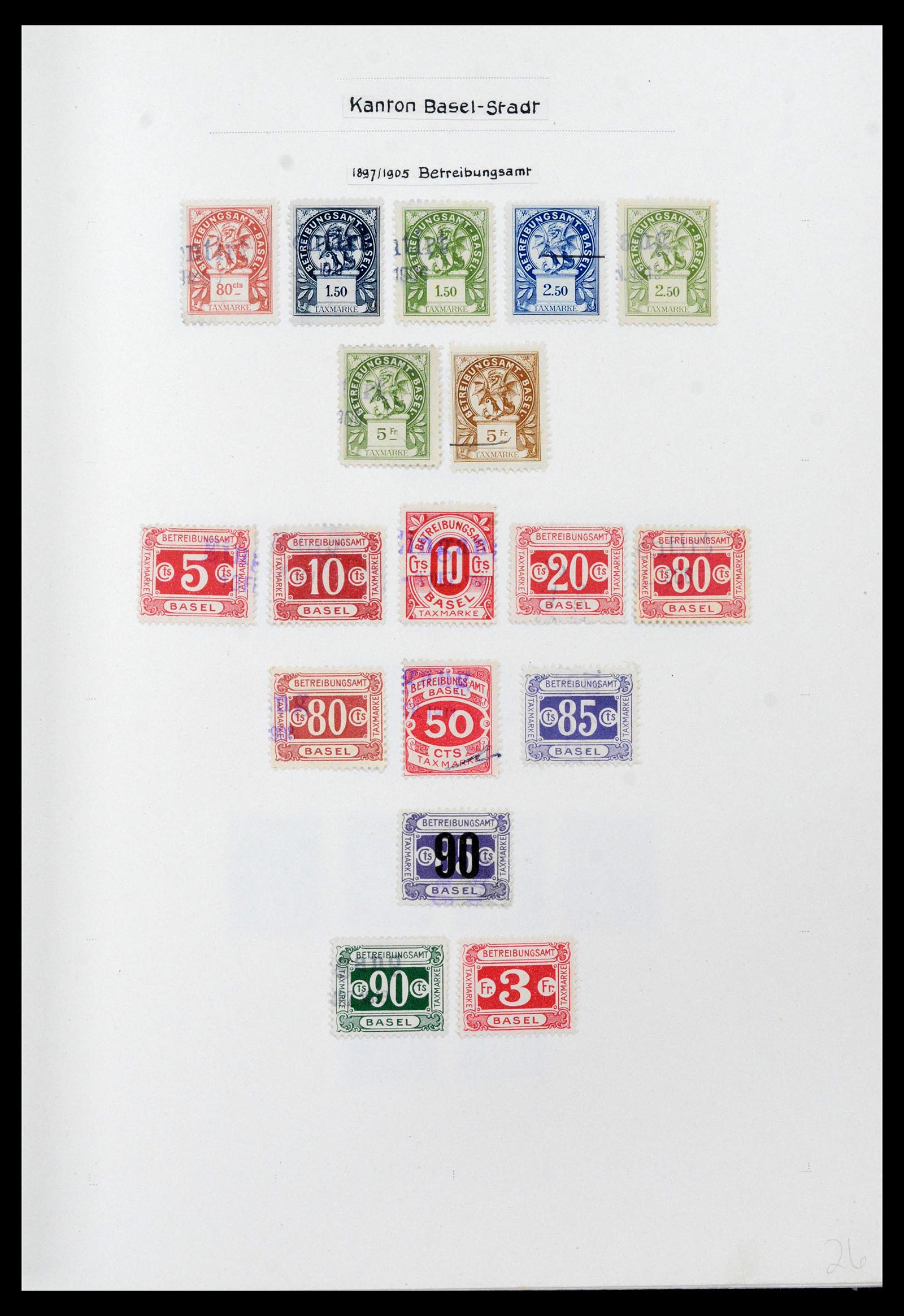 39088 0022 - Postzegelverzameling 39088 Zwitserland fiscaal 1860-1948.