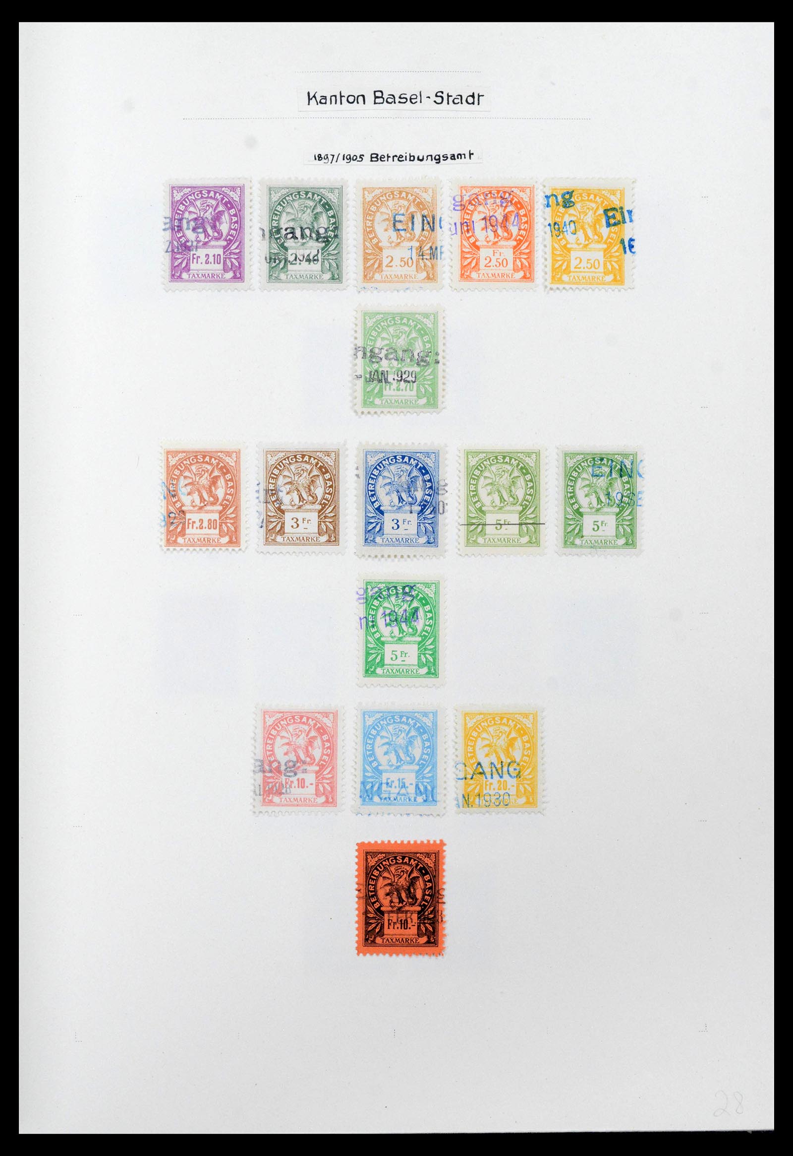 39088 0024 - Postzegelverzameling 39088 Zwitserland fiscaal 1860-1948.