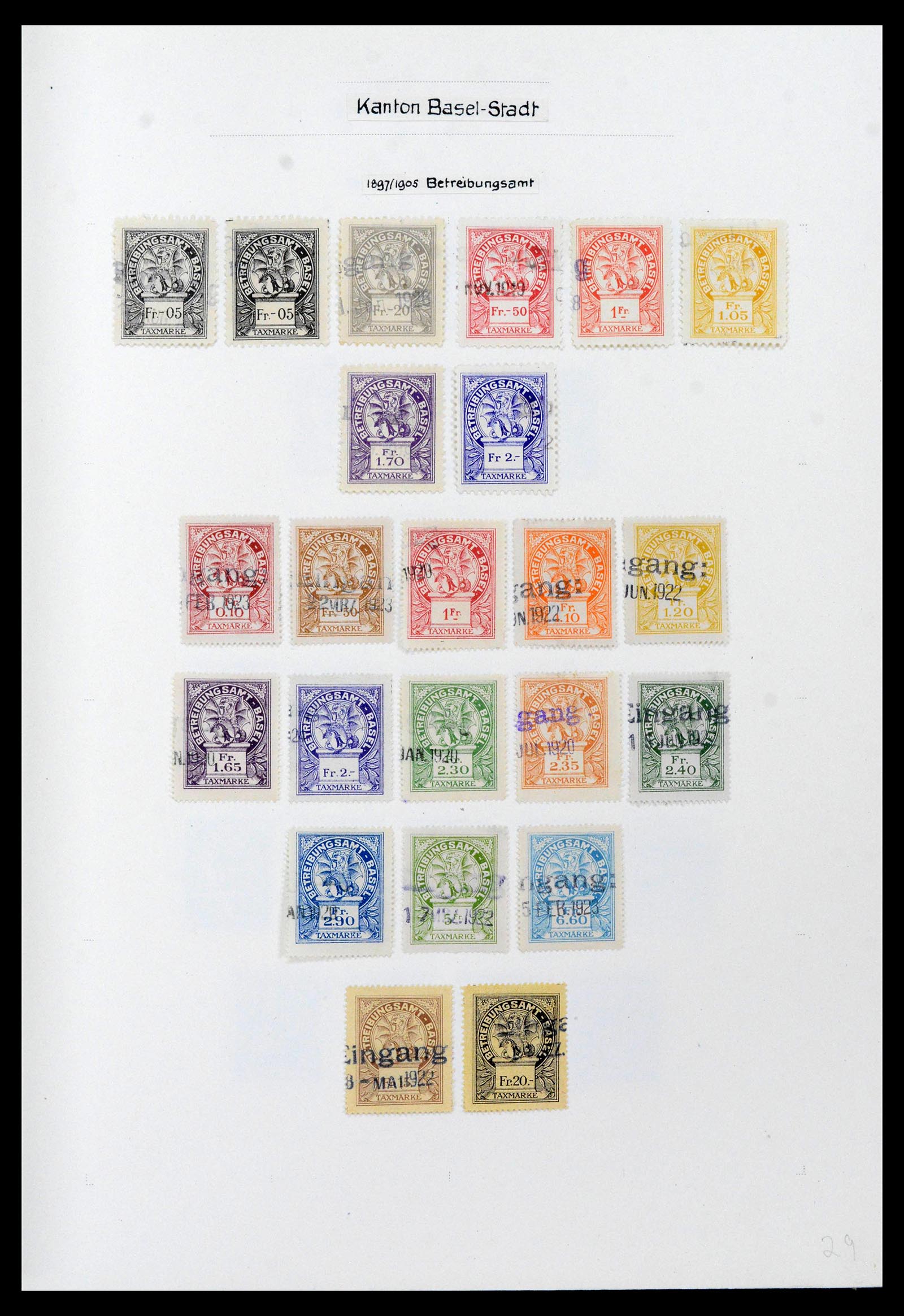 39088 0025 - Stamp collection 39088 Switzerland fiscal 1860-1948.