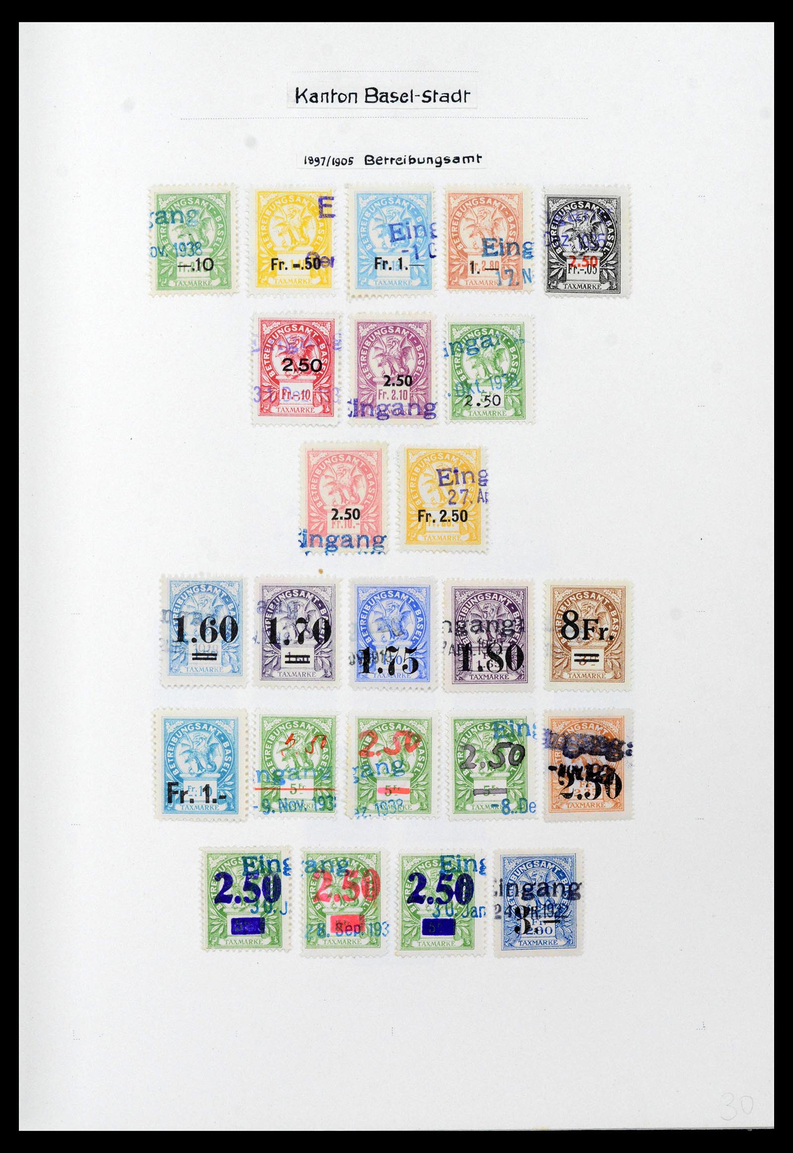 39088 0026 - Postzegelverzameling 39088 Zwitserland fiscaal 1860-1948.