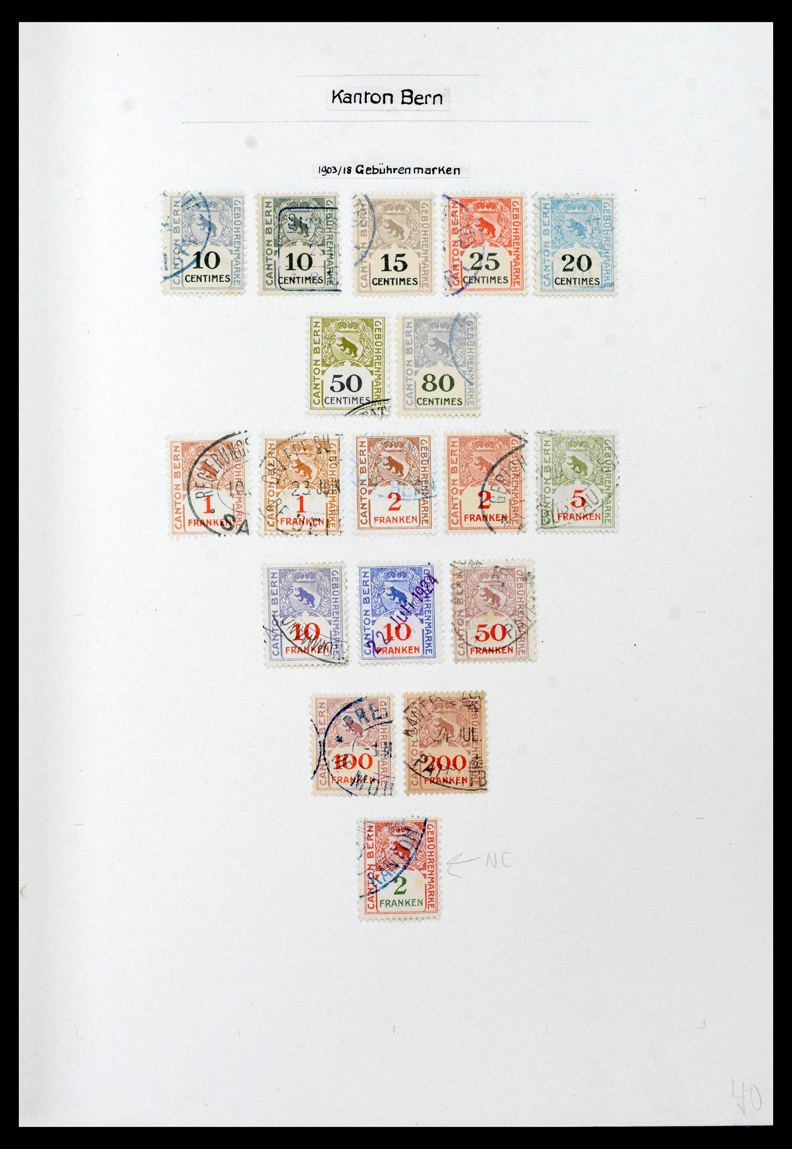 39088 0036 - Stamp collection 39088 Switzerland fiscal 1860-1948.