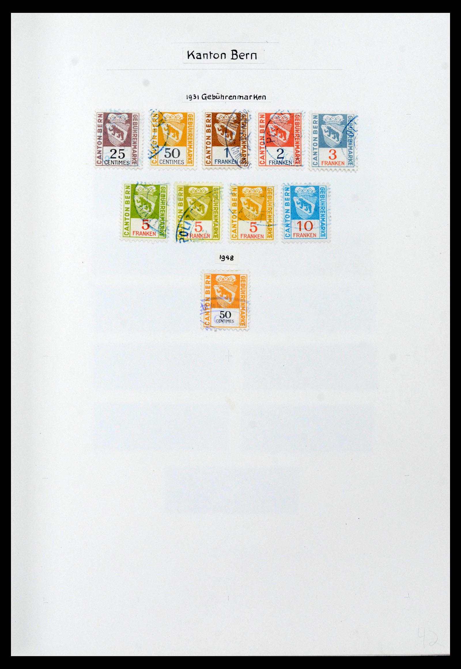 39088 0038 - Postzegelverzameling 39088 Zwitserland fiscaal 1860-1948.