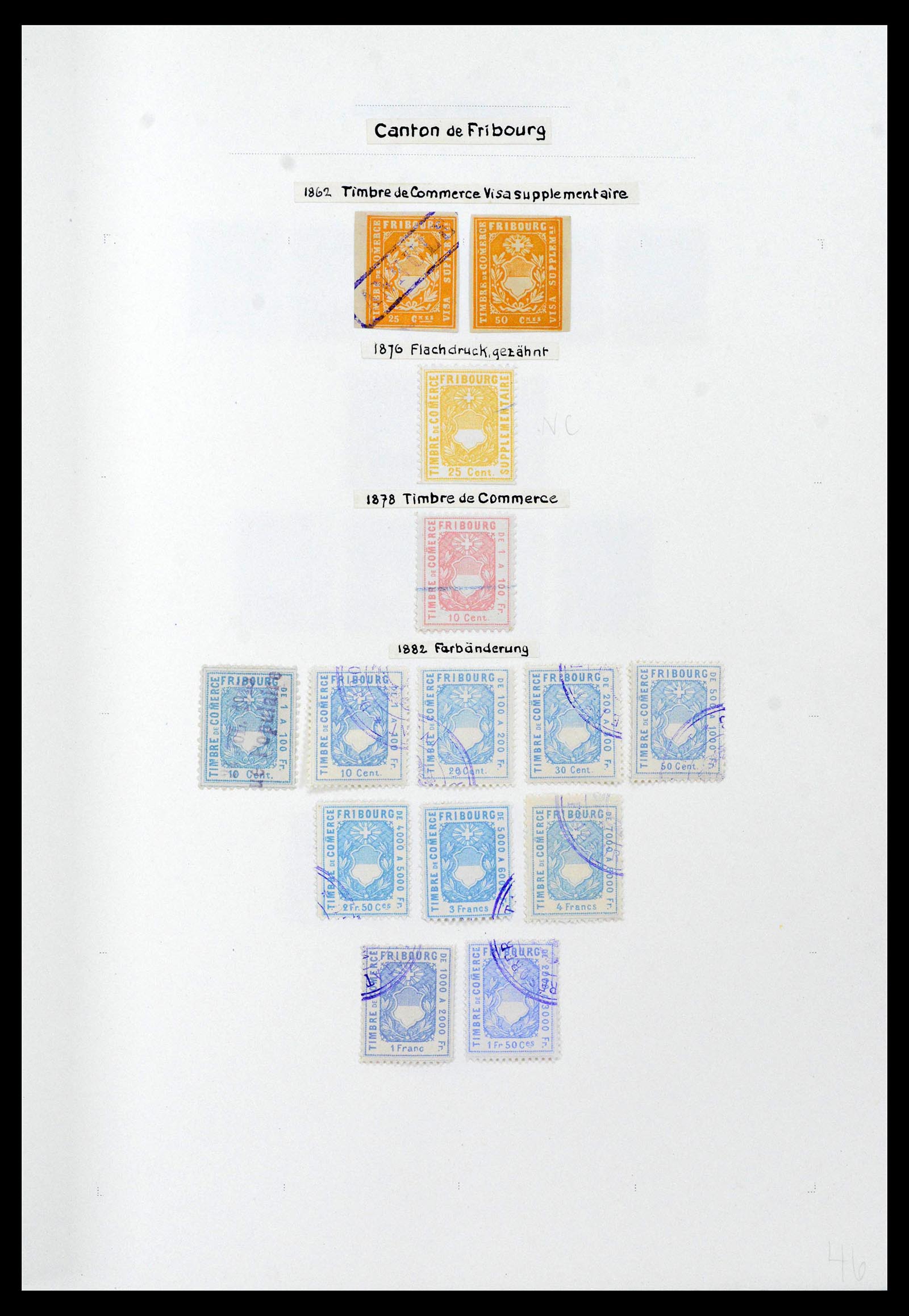 39088 0042 - Stamp collection 39088 Switzerland fiscal 1860-1948.