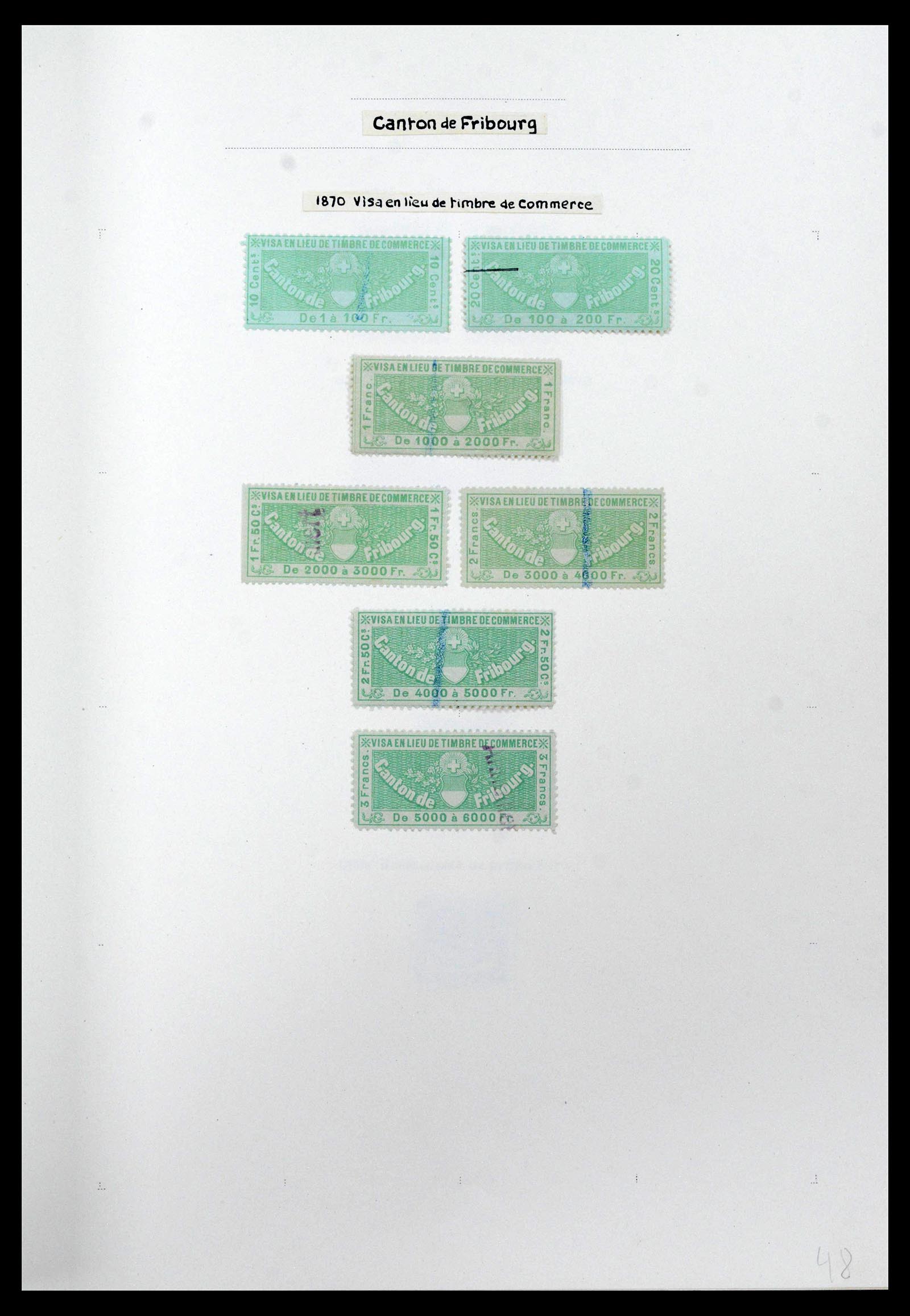 39088 0044 - Stamp collection 39088 Switzerland fiscal 1860-1948.