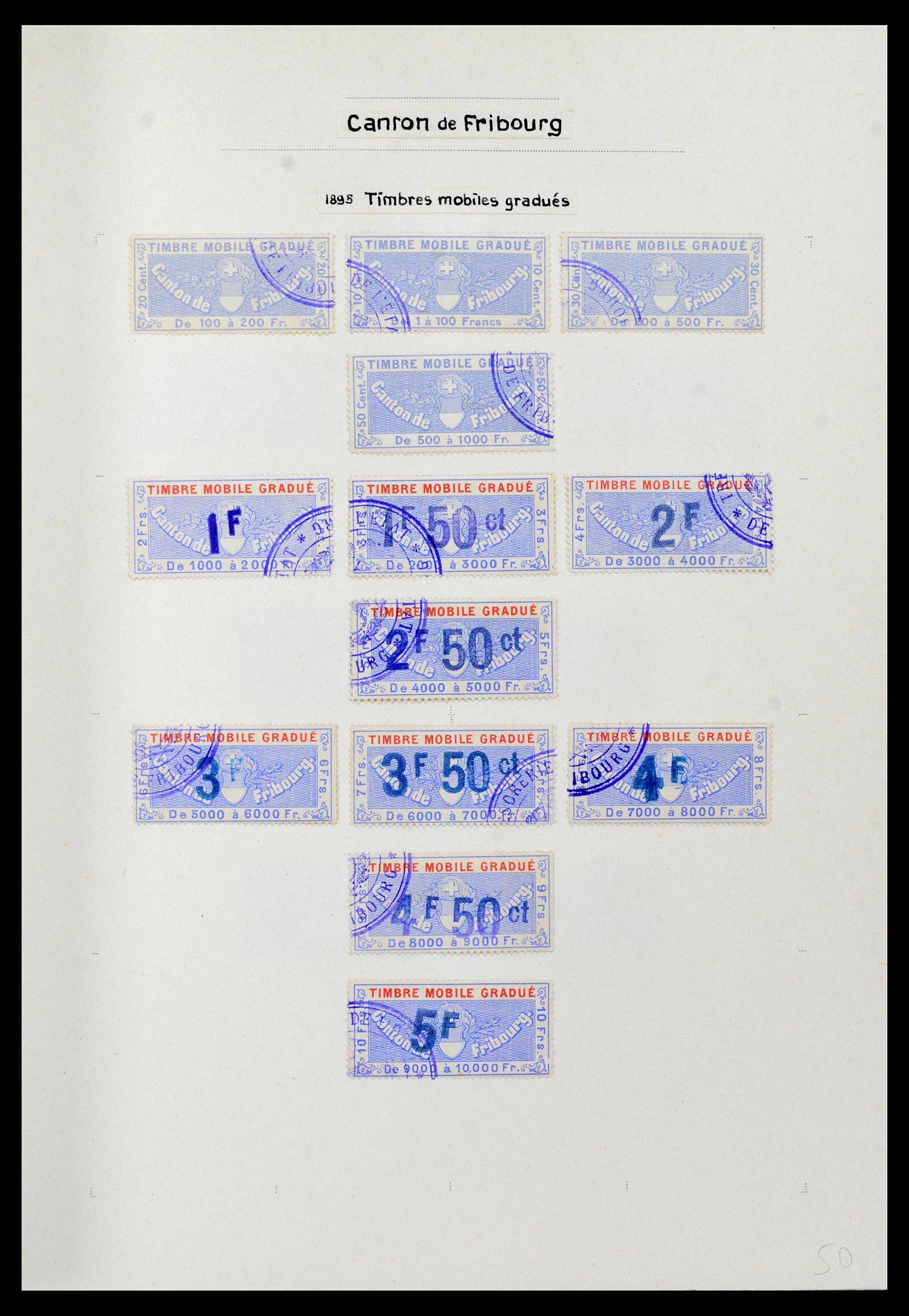 39088 0046 - Stamp collection 39088 Switzerland fiscal 1860-1948.