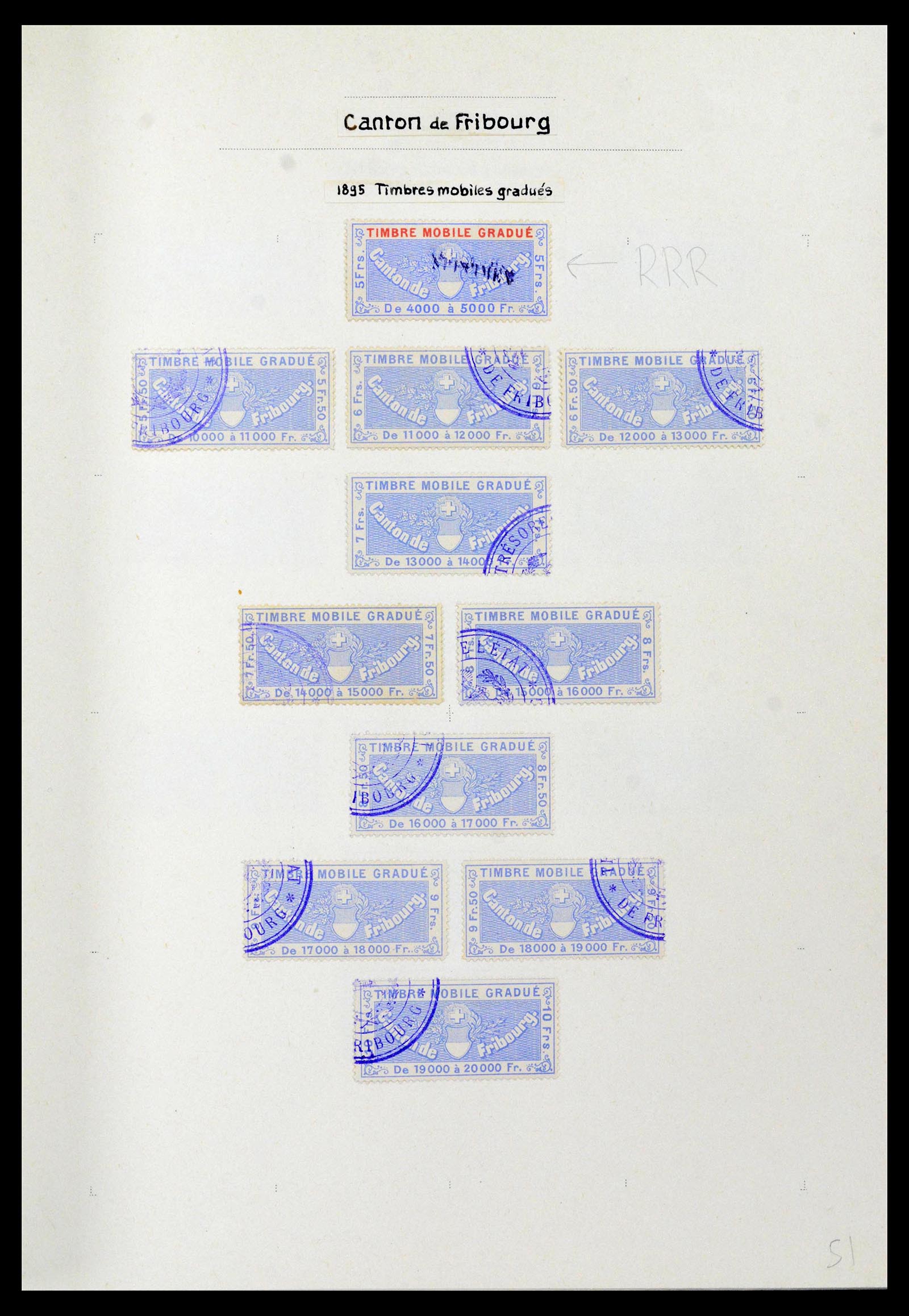 39088 0047 - Stamp collection 39088 Switzerland fiscal 1860-1948.